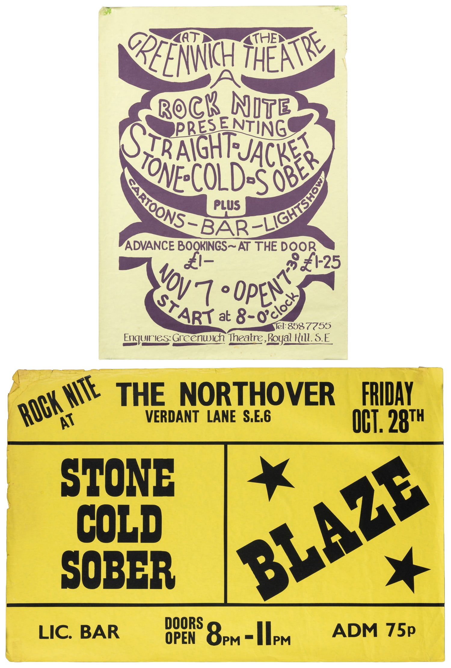 Pair of London "Rock Nite" Posters. London: v.p., ca. 1970s. (1 of 3)