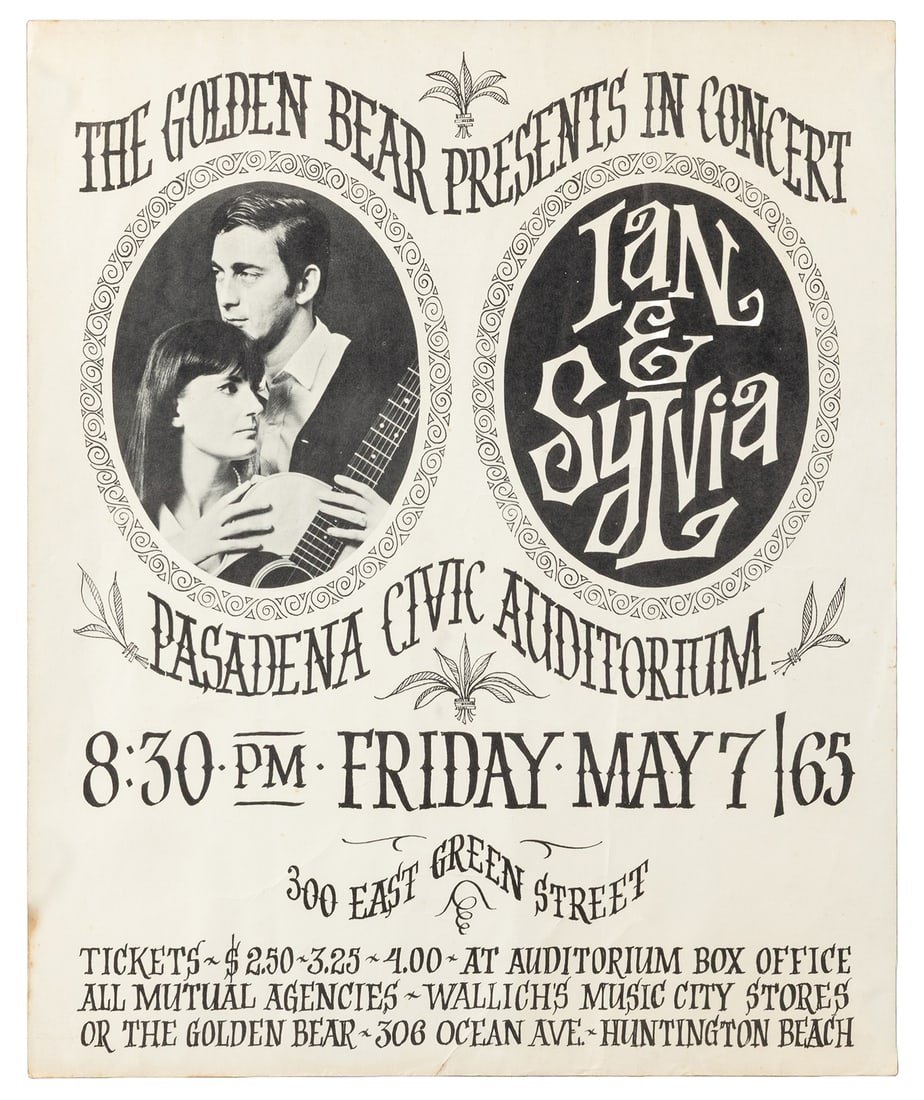 [FOLK MUSIC]. Pair of Posters, Including Peter, Paul and Mary [and] Ian & Sylvia. [V.p., ca. 1960s]. (1 of 2)