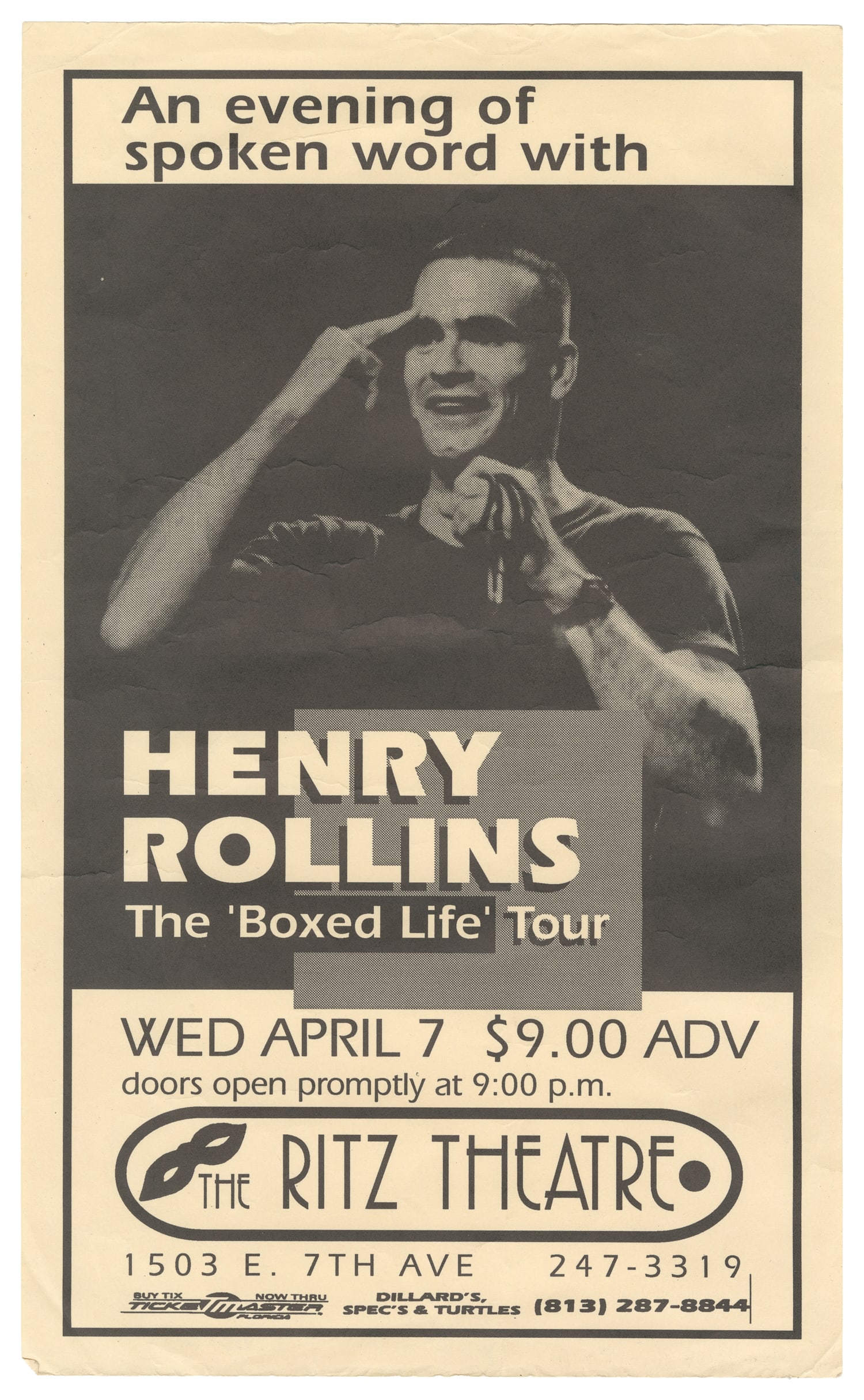 Henry Rollins Photograph and Flyer. 1981/1993. (1 of 2)
