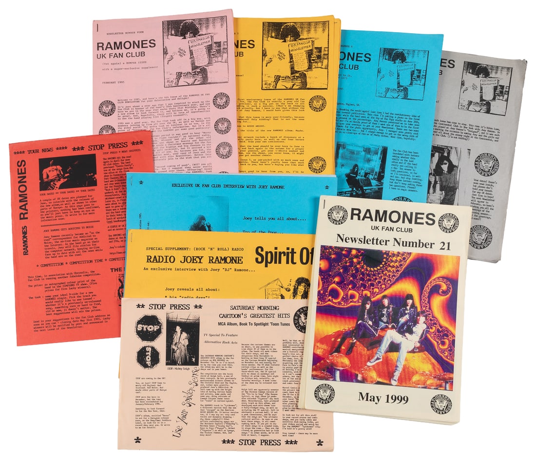 Ramones UK Fan Club Newsletter (5). Brighton: Ramones UK Fan Club, 1995-1999. (1 of 1)