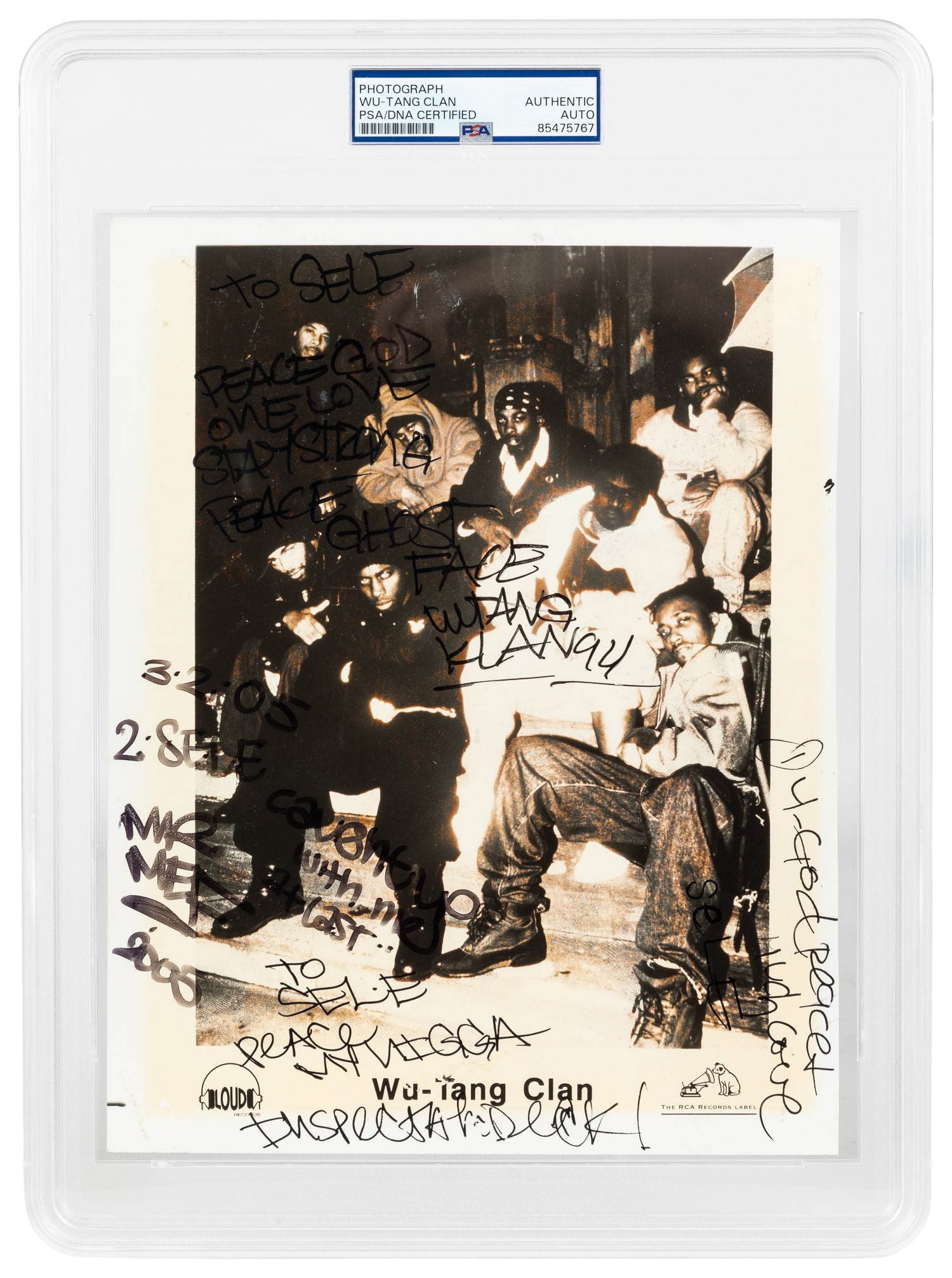 PSA Wu-Tang Clan Signed Group Photograph. Circa 2005. (1 of 1)