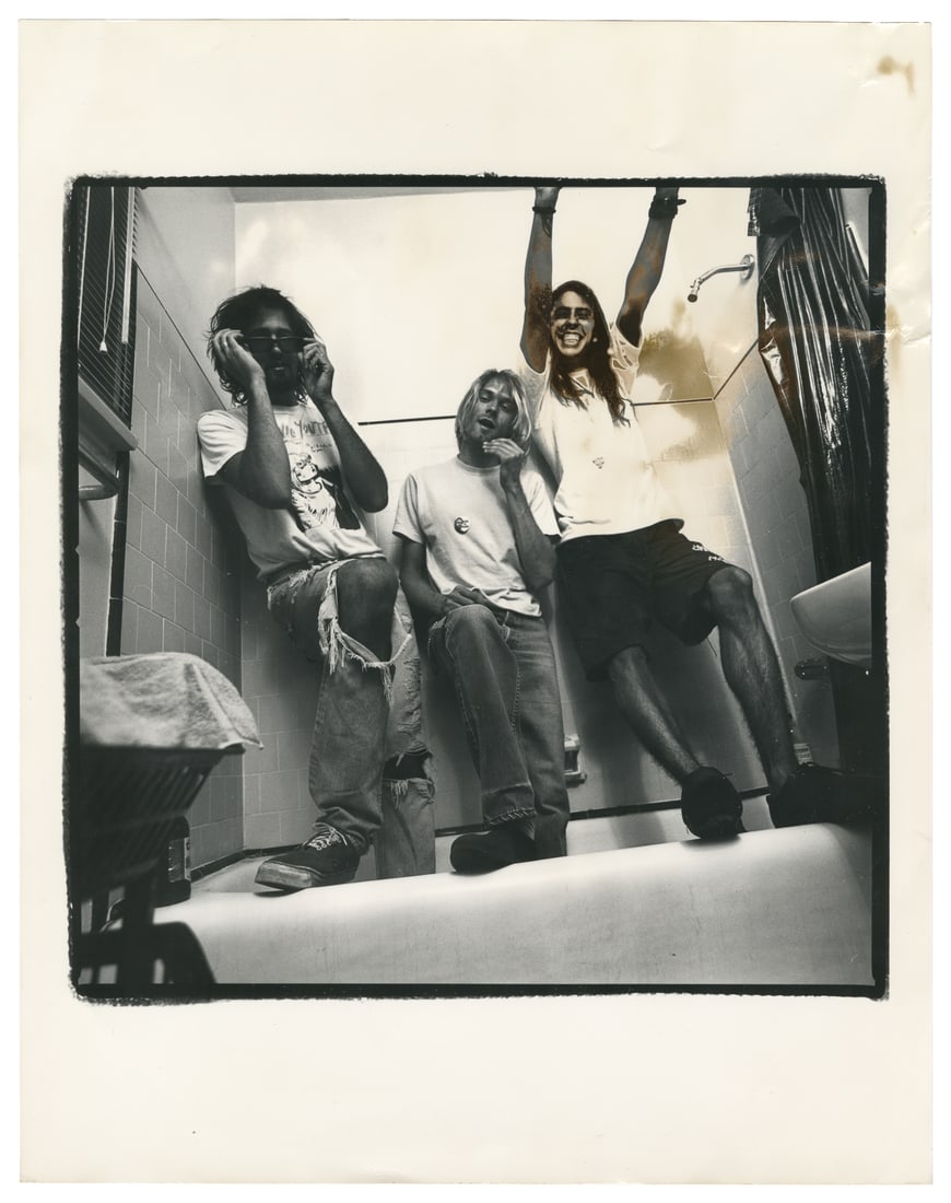[CUFFARO, Chris (b. 1960)]. Nirvana Group Portrait ("The Bathtub Shoot"). [Los Angeles, 1991]. (1 of 1)