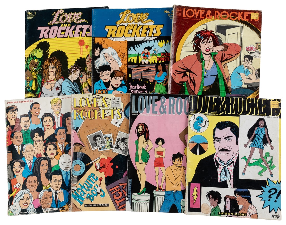 [UNDERGROUND COMIX]. Love & Rockets. Issues #1 (3rd printing), 4, 26, 30, 34, 35, 50. [Seattle: (1 of 1)
