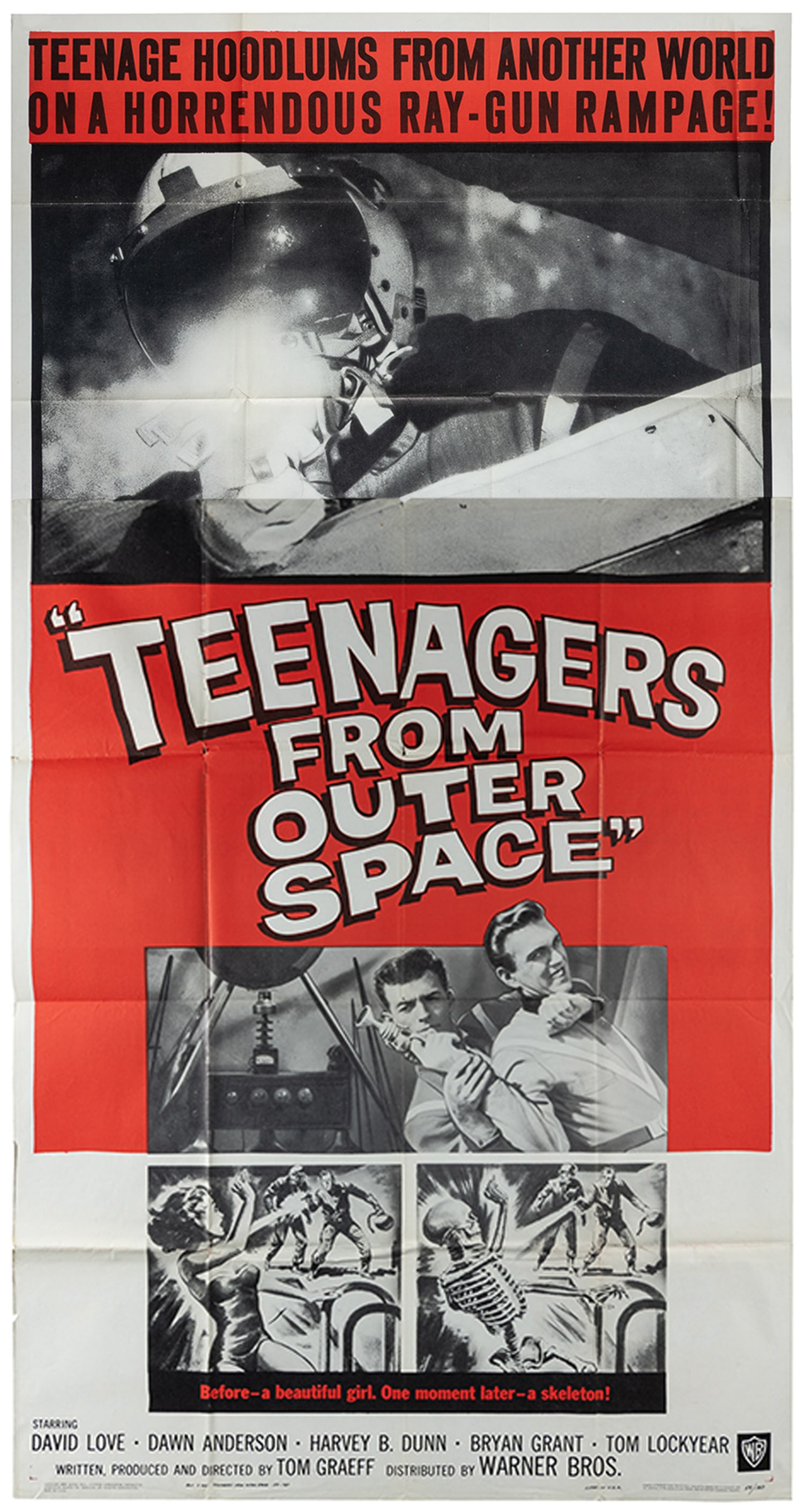 [MOVIE POSTERS]. "Teenagers from Outer Space" Three-Sheet. [Hollywood]: Warner Bros., 1959. (1 of 3)