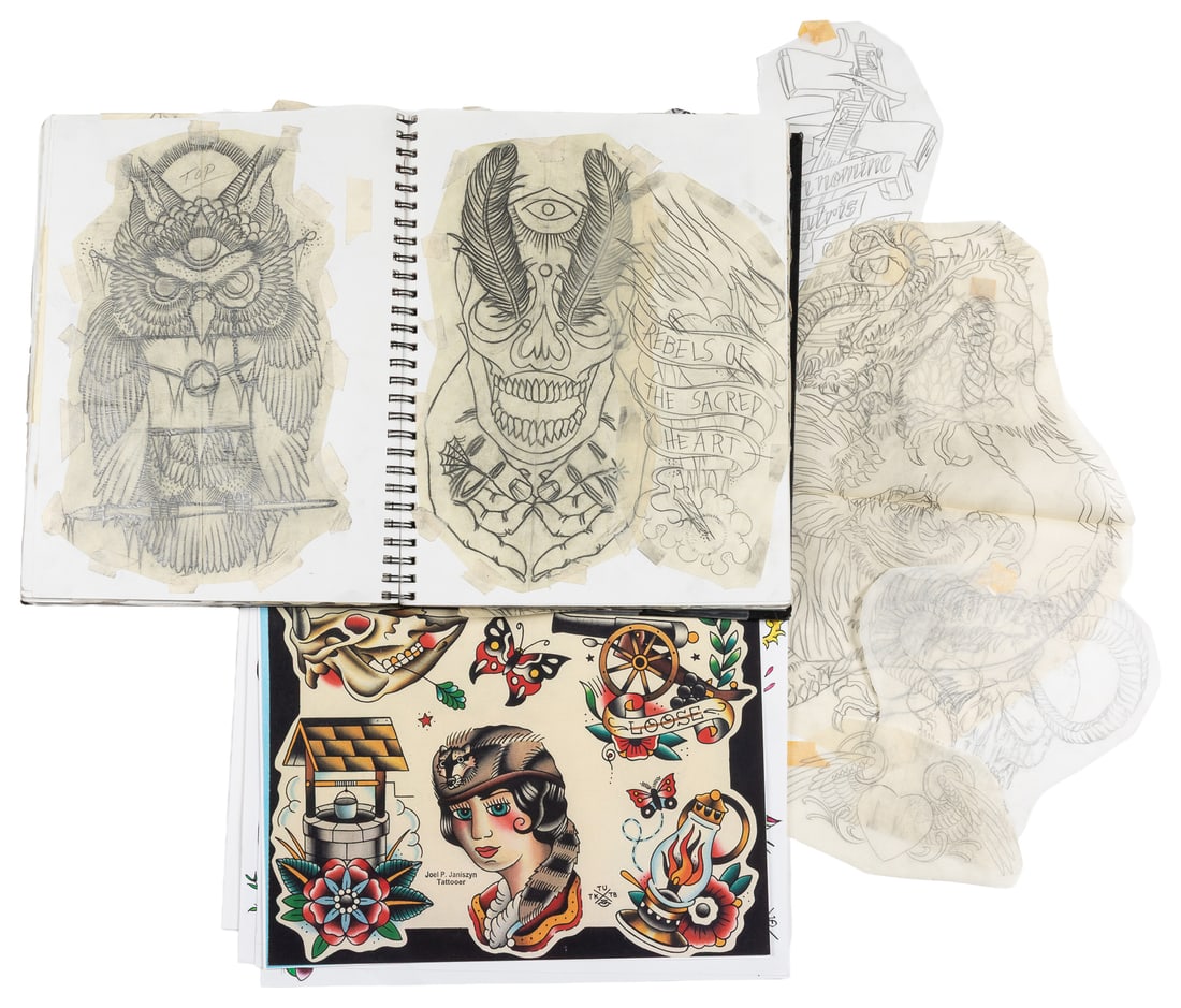 BOILORE, Chris. Extensive Personal Collection of Tattoo Materials. Michigan, 21st Century (1 of 3)