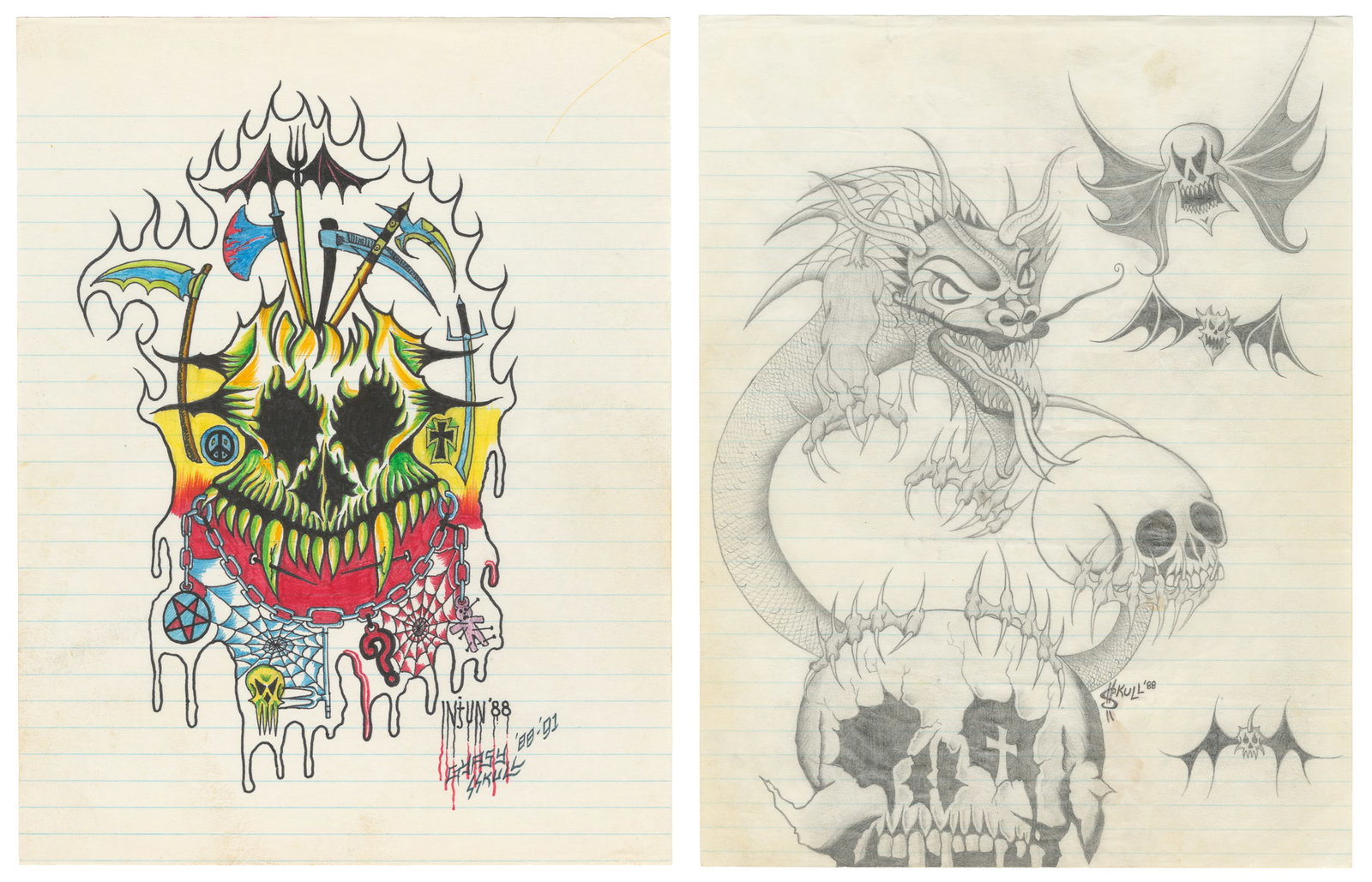 PRZYDZIAL, Edward. Original Tattoo Flash Designs. Michigan, 1988-1991. (1 of 3)