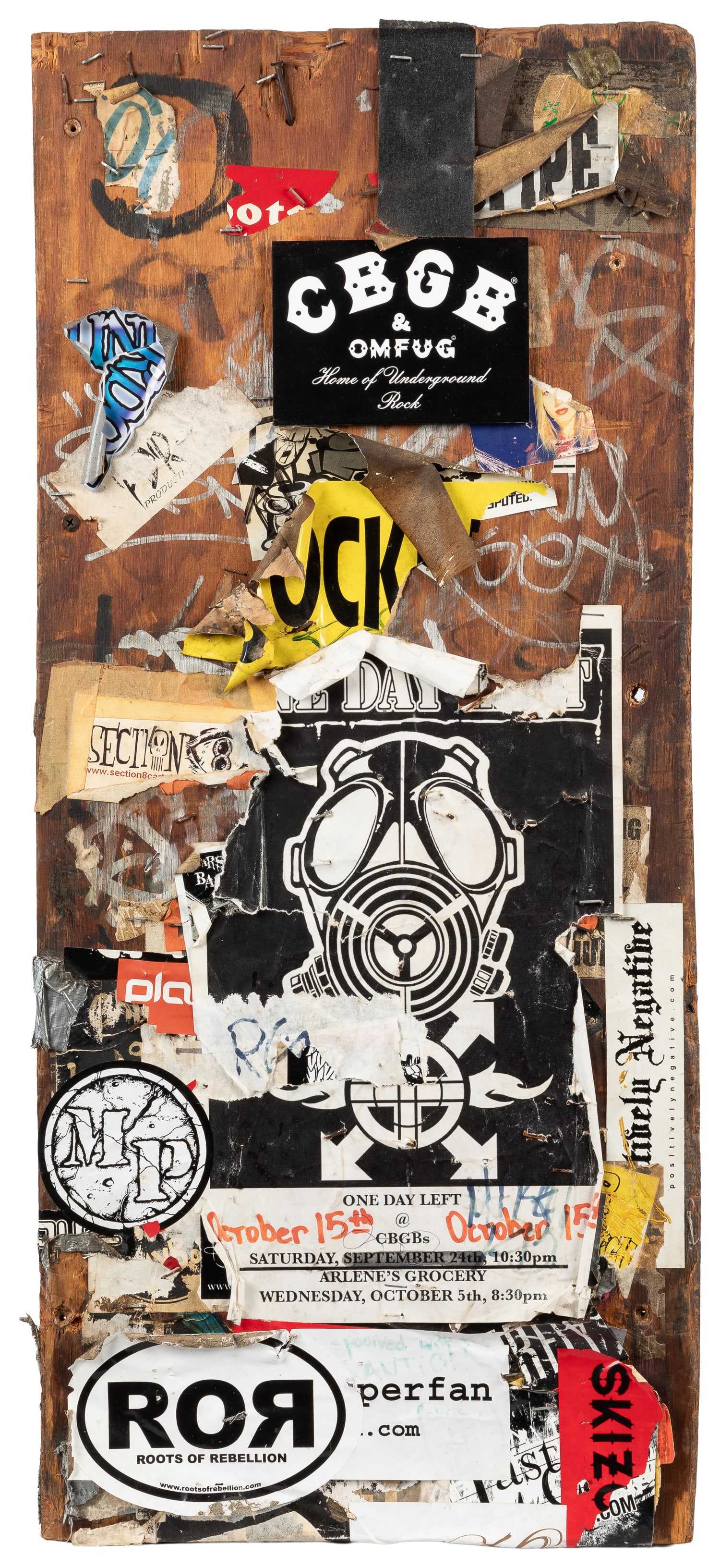 [CBGB & OMFUG CLUB]. Large Wall Piece from Interior of CBGB. [Circa 1973-2000s]. (1 of 2)