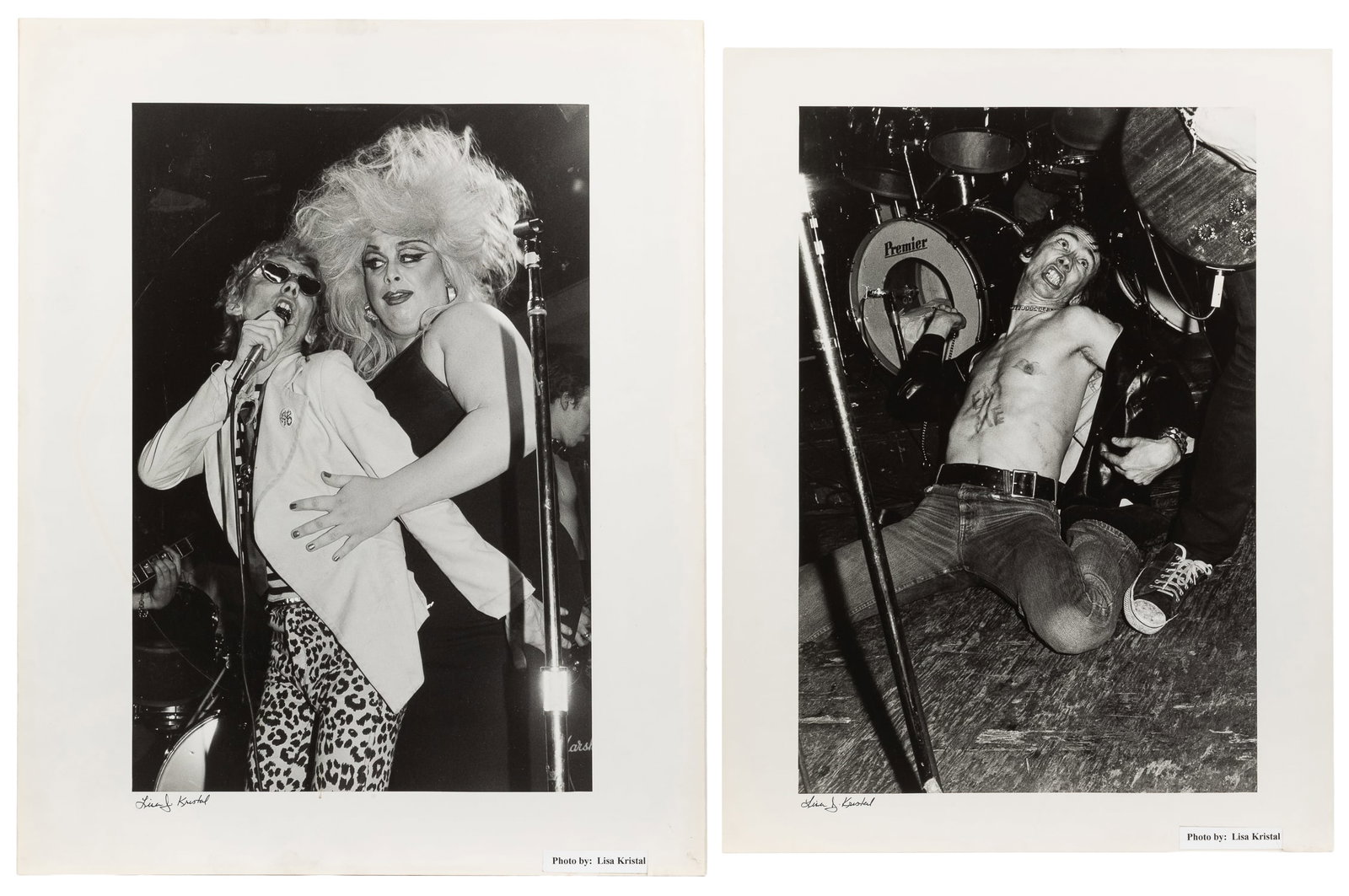 [KRISTAL, Lisa, photographer]. Pair of Photographic Portraits of Stiv Bators, One with Divine, (1 of 3)