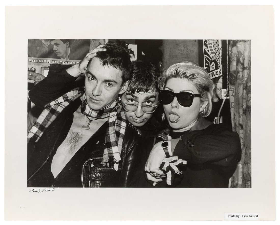 [KRISTAL, Lisa, photographer]. Photographic Portrait of Debbie Harry, Chris Stein and Arturo Vega (1 of 1)