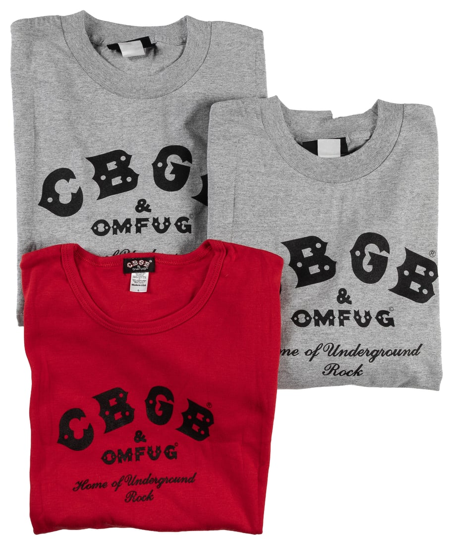 [CBGB & OMFUG CLUB]. Trio of CBGB & OMFUG T-Shirts Signed by Members of The Tom-Tom Club. [Circa (1 of 4)