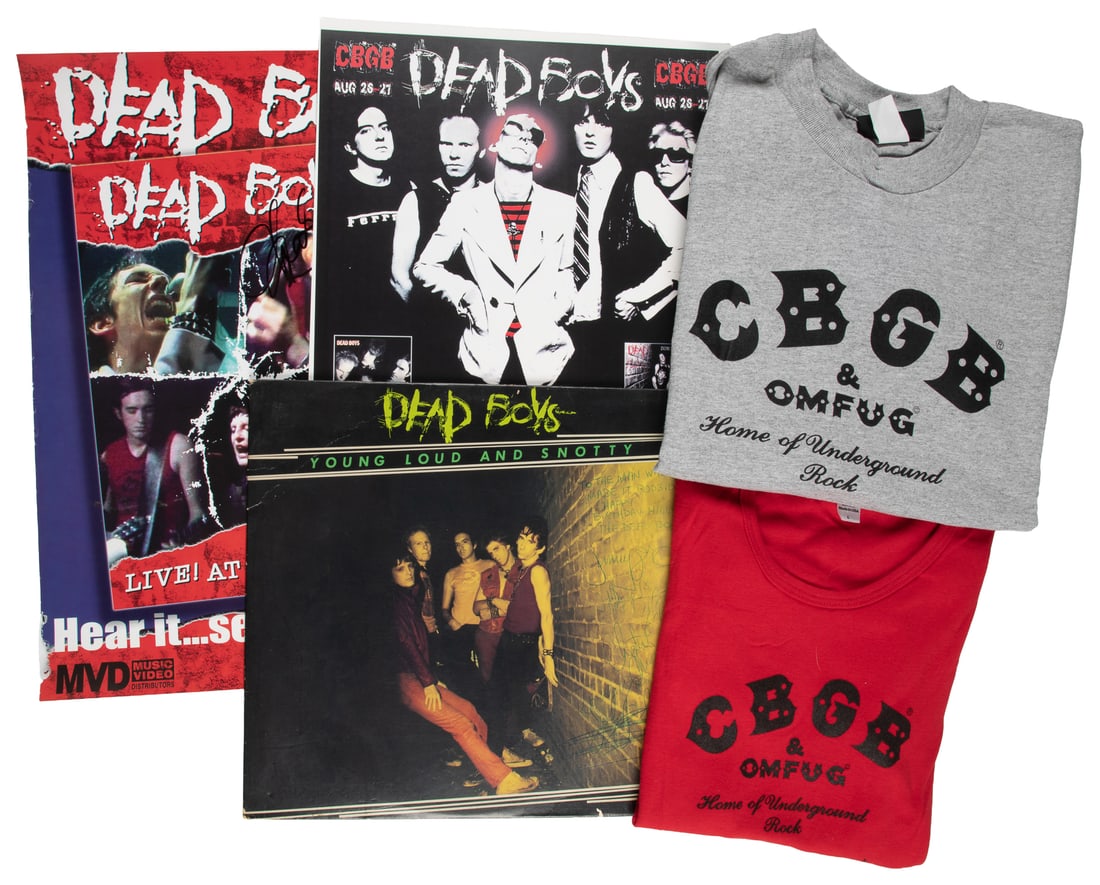 [CBGB & OMFUG CLUB]. [DEAD BOYS]. Group of Five Items, Nearly All Signed. [Circa 1977-2000s]. (1 of 4)