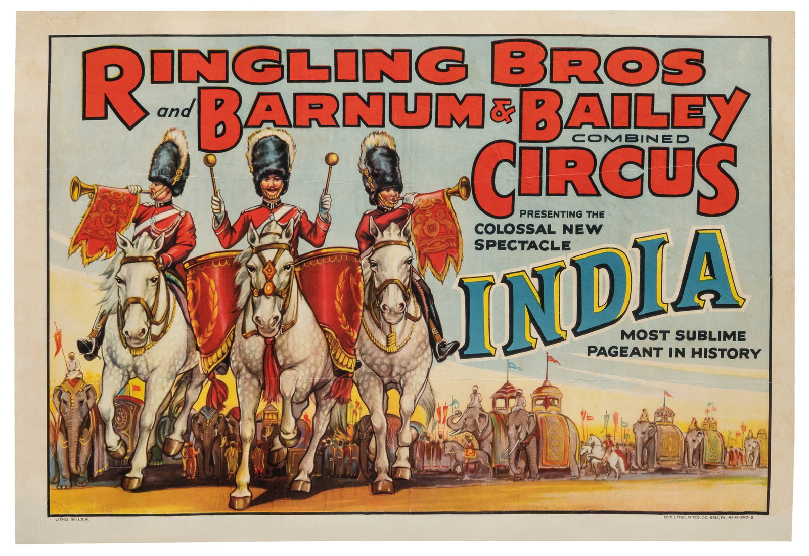 Ringling Bros. and Barnum & Bailey Circus / India. Erie Litho Co., ca. 1937. (1 of 1)