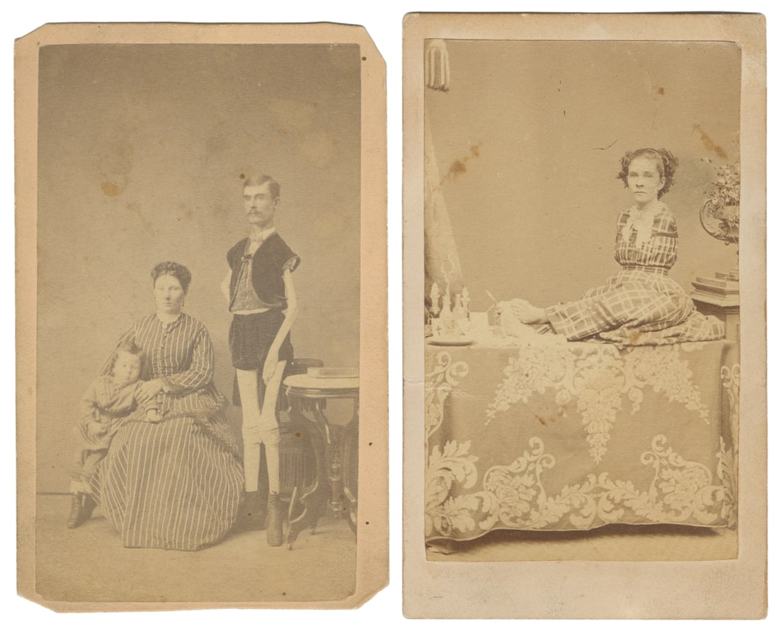 CDVs of Ann E. Leak and Isaac Sprague. (1 of 2)