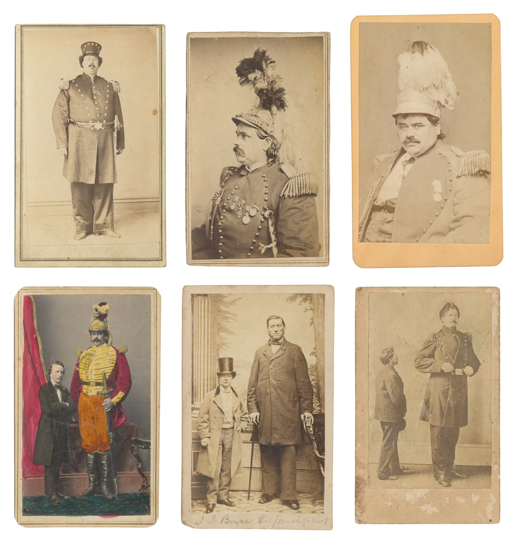 [GIANTS]. Six CDV Portraits of Sideshow Giants. American, ca. 1890s/1900s. (1 of 1)