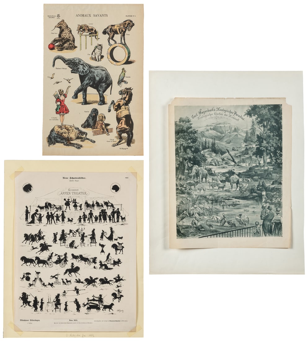 Three Menagerie Prints. 19th century. (1 of 4)
