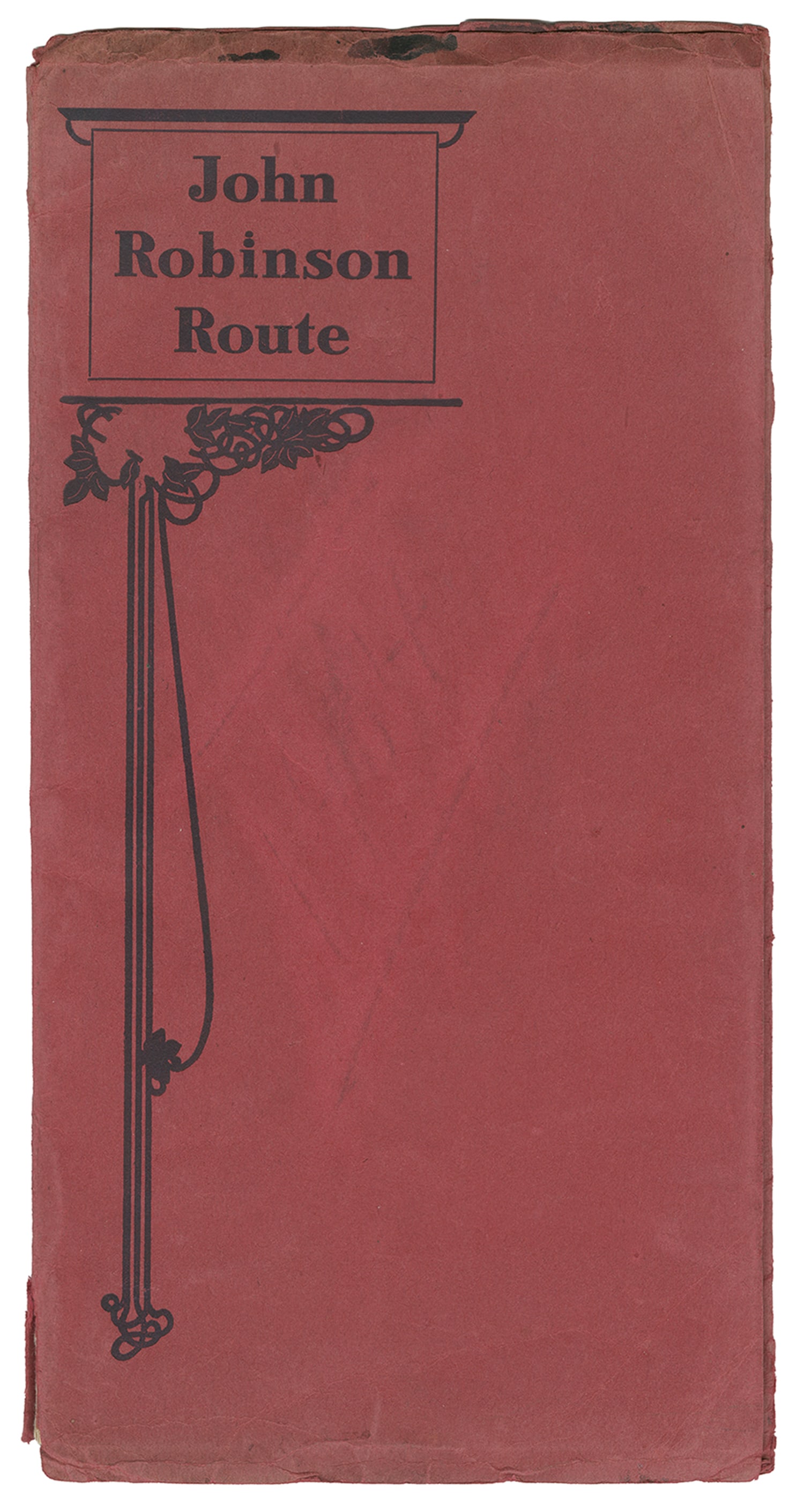 John Robinson Route. Story of the Tour of 1904.: John Robinson Route. Story of the Tour of 1904. Evansville: Keller Ptg., (1904). Edited by "Punch" Wheeler. Red printed wrappers. Illustrated. [40] pp., plus [20] page ads. Folding map laid in at