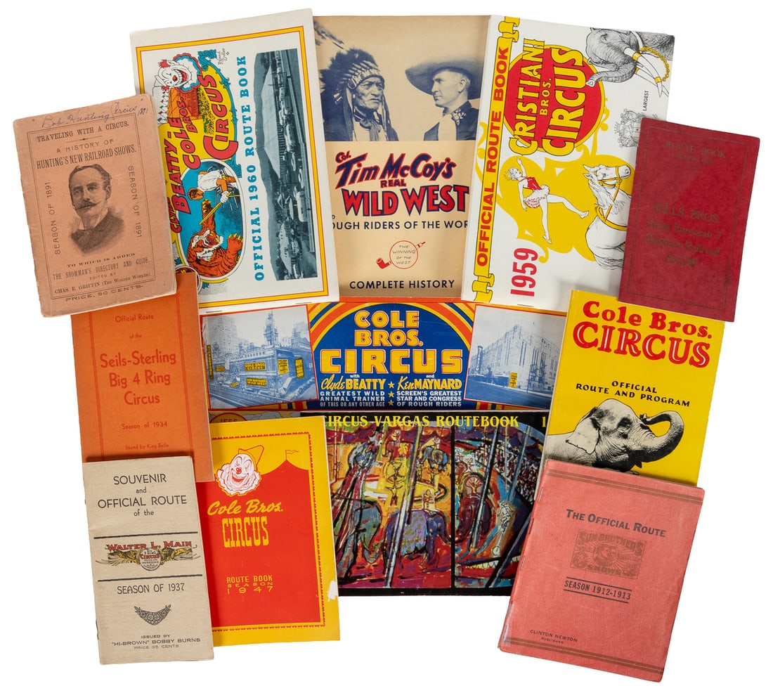 Group of 22 circus route books. (1 of 1)