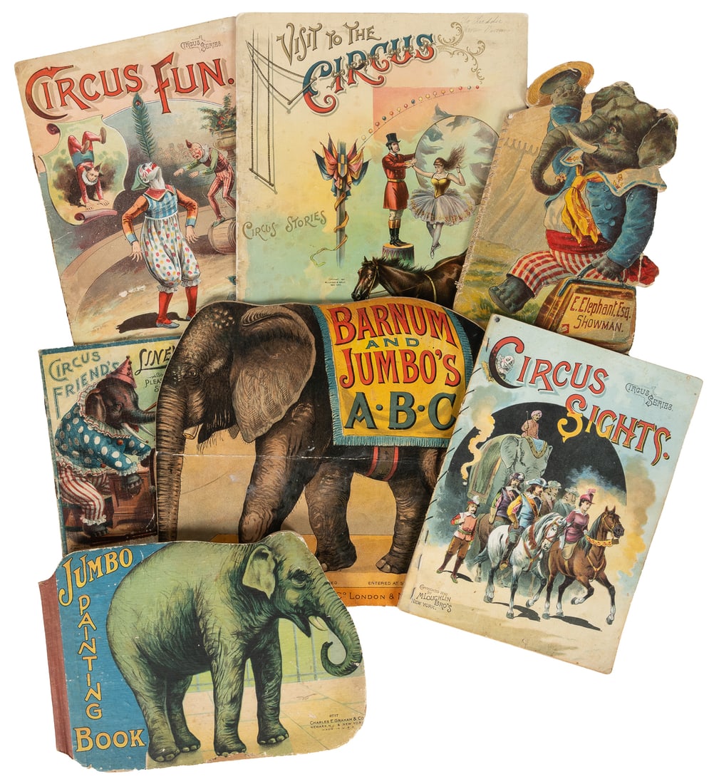 Eleven antiquarian and vintage circus children's books. (1 of 4)