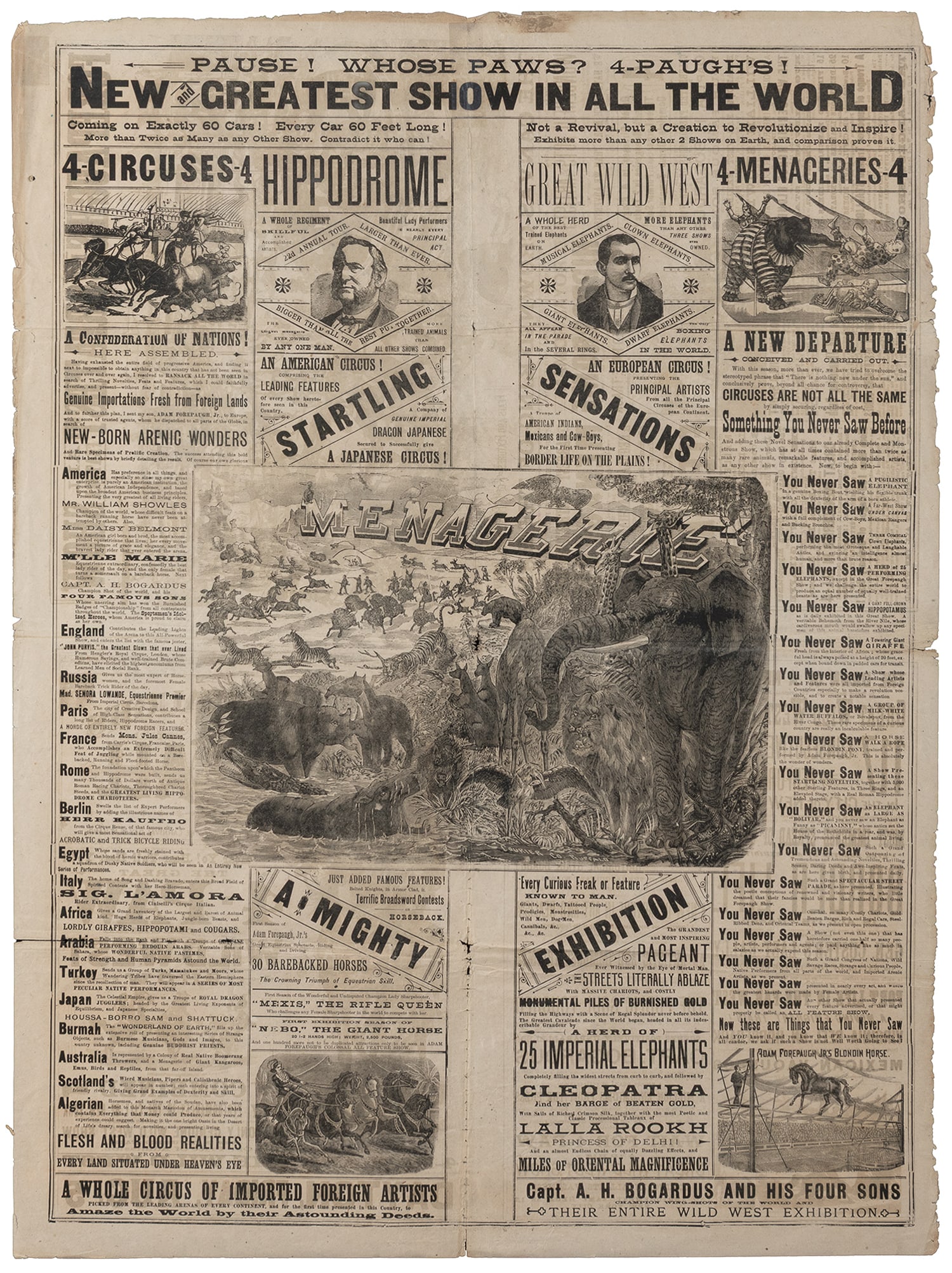 The Great Forepaugh and Original Wild West Show courier. (1 of 2)