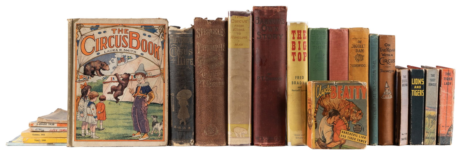 [CIRCUS]. Group of 23 vintage and antiquarian circus books and magazines. (1 of 2)