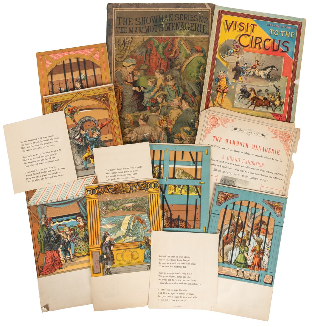 Pair of McLoughlin Bros. Circus Books: "The Showman Series No. 2: The Mammoth Menagerie" and "Circus (1 of 1)