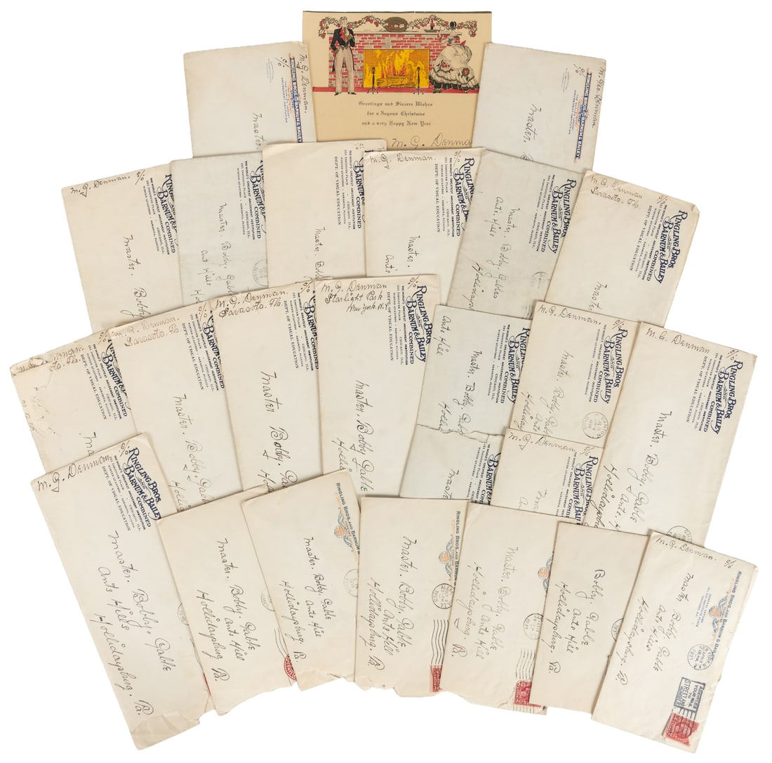 [CIRCUS - CORRESPONDENCE]. File of letters from M. G. Denham to Bobby Gable. (1 of 1)