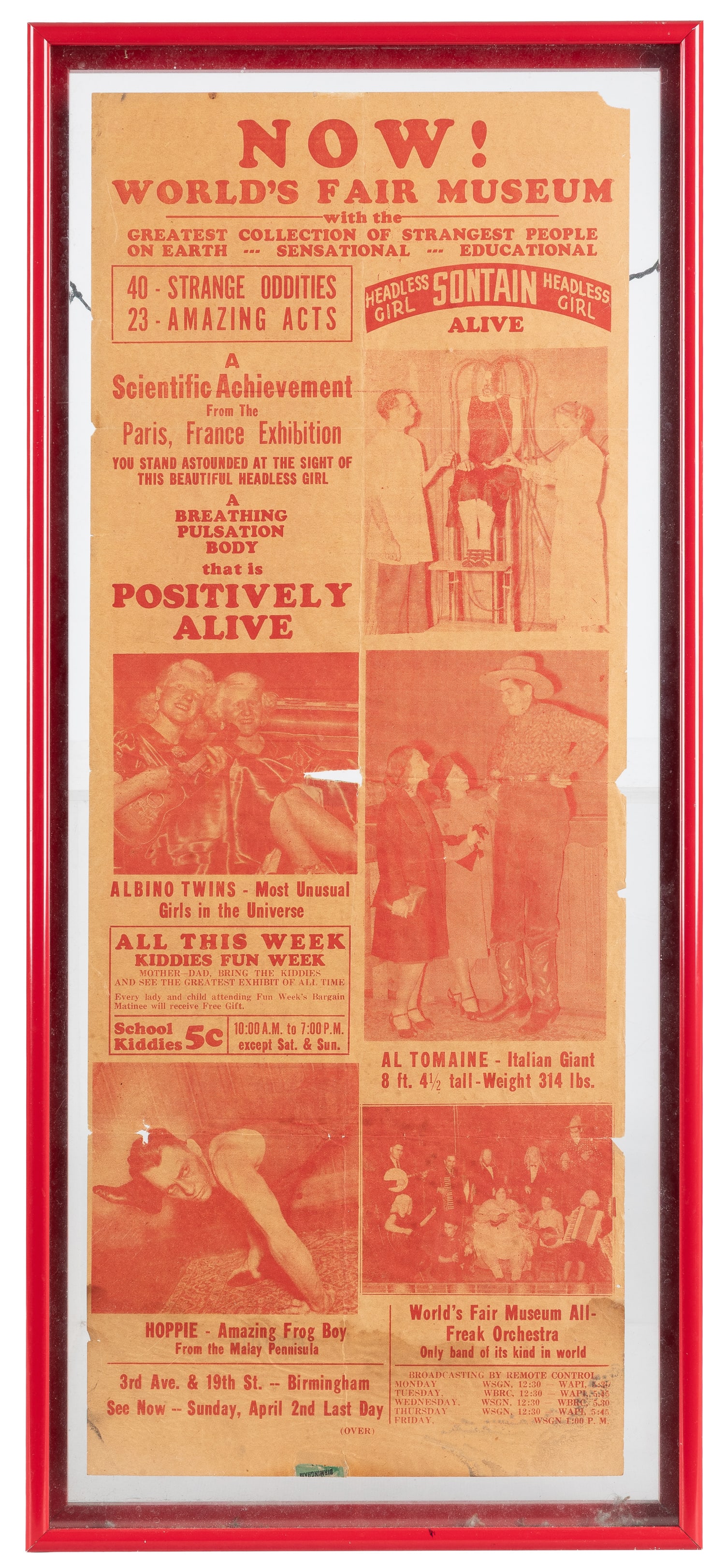 Kortes World's Fair Museum with the Greatest Collection of Strangest People on Earth broadside. (1 of 2)