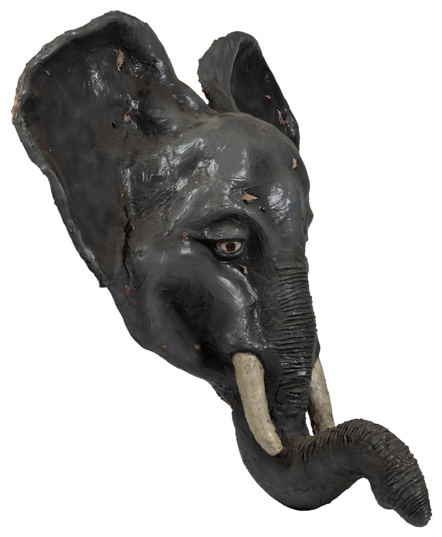 Elephant head bust. - 2