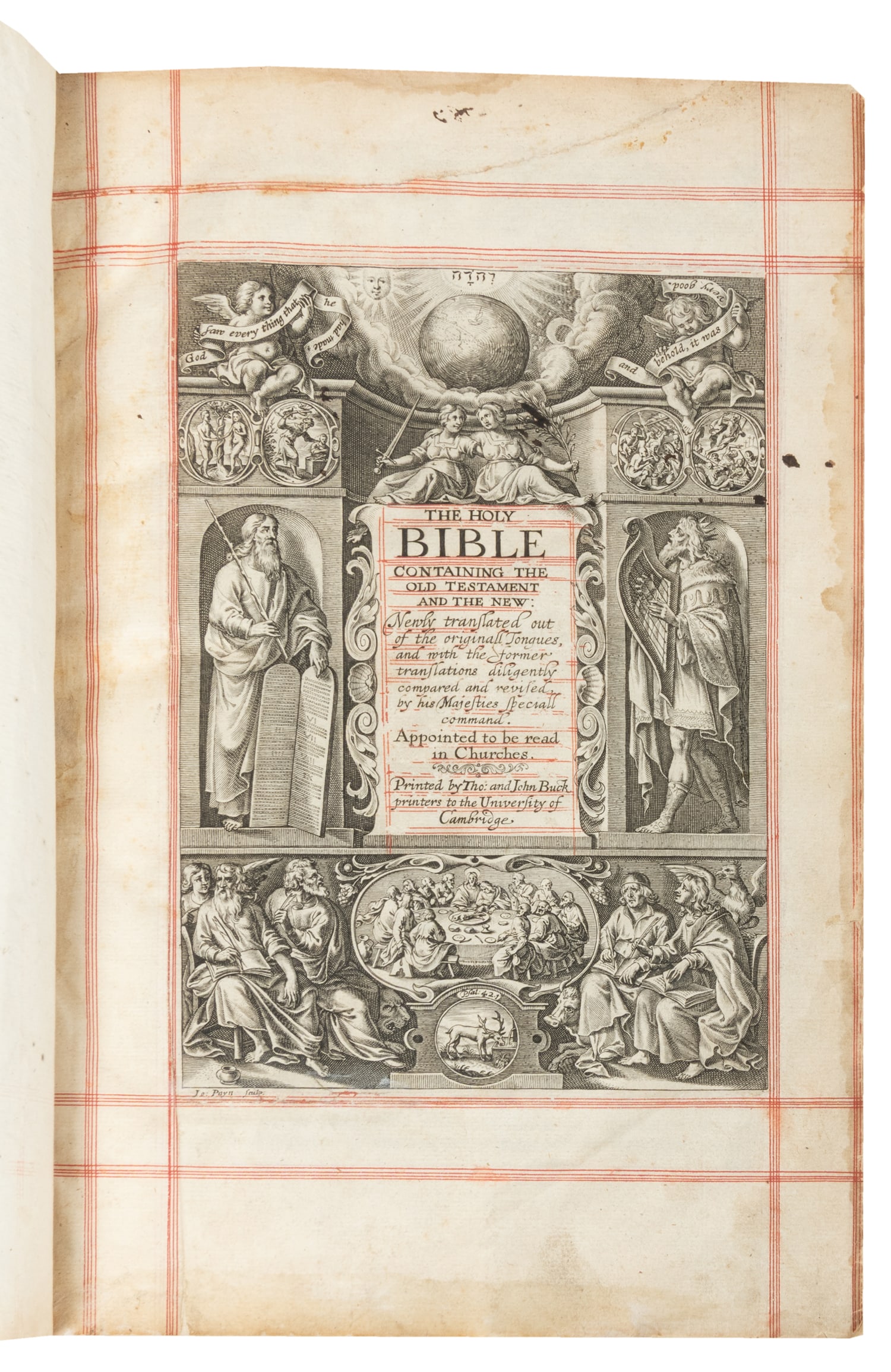[BIBLE IN ENGLISH]. The Holy Bible... Cambridge: Printed by Tho: and John Buck, [1629].: [BIBLE IN ENGLISH]. The Holy Bible. Containing the Old Testament and the New: Newly Translated out of the originall Tongues, and with the former translations diligently compared and revised by his Maj
