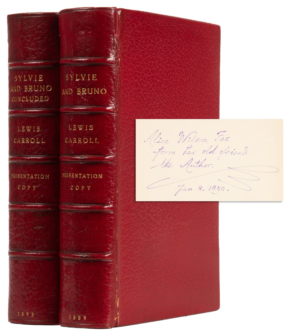 CARROLL, Lewis (pseudonym of DODGSON, Charles Lutwidge (1832-1898)). Sylvie and Bruno [and] Sylvie: CARROLL, Lewis (pseudonym of DODGSON, Charles Lutwidge (1832-1898)). Sylvie and Bruno [and] Sylvie and Bruno Concluded. London: Macmillan and Co., 1889, 1893. 8vos. Each title illustrated with 46 illu