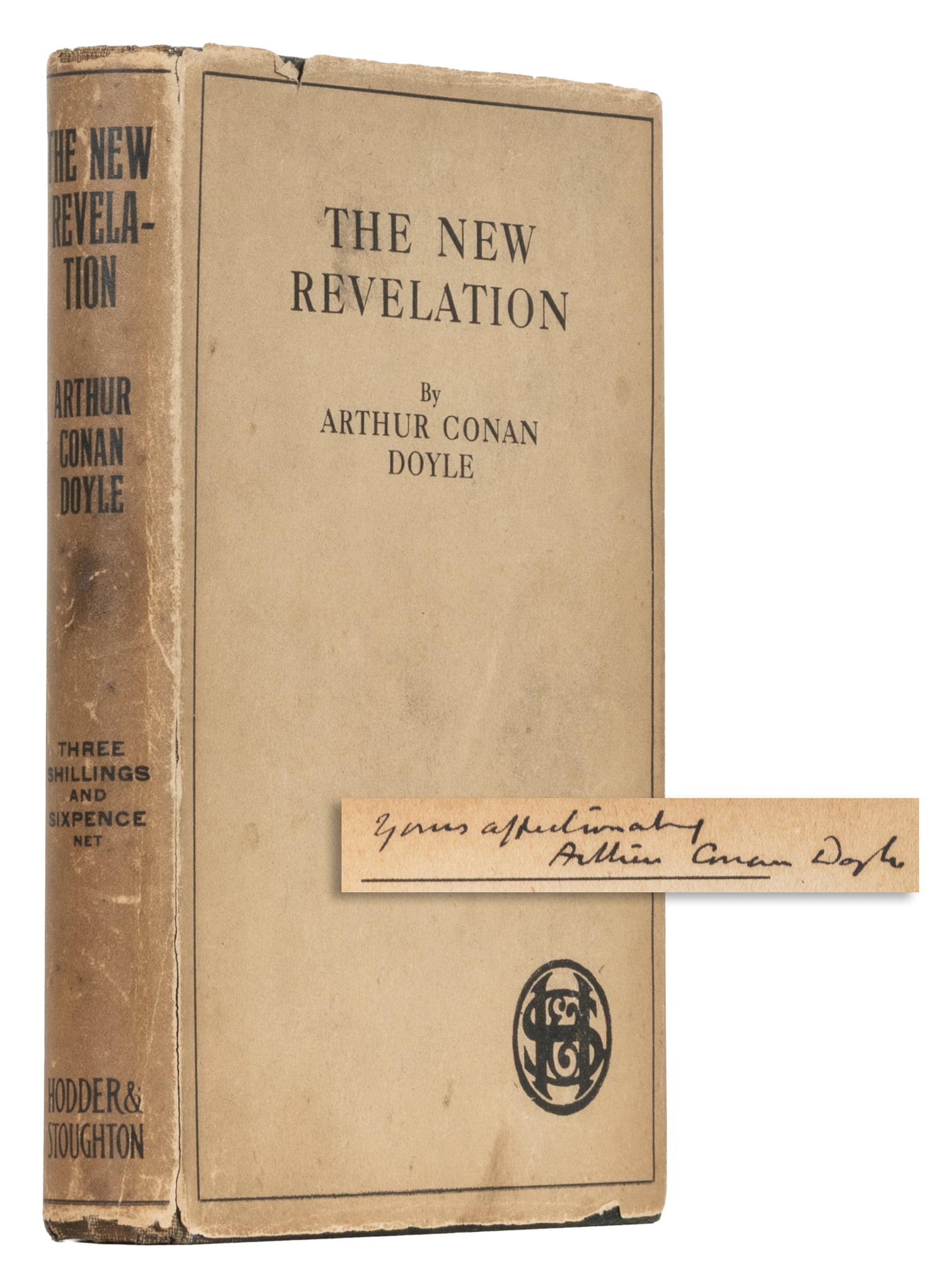 DOYLE, Sir Arthur (1859-1930). The New Revelation. London: Hodder and Stoughton, 1918.: DOYLE, Sir Arthur (1859-1930). The New Revelation. London: Hodder and Stoughton, 1918. 8vo. [172] pp. Publisher's full black cloth, boards ruled in blind, spine ruled and lettered in gilt, publisher's