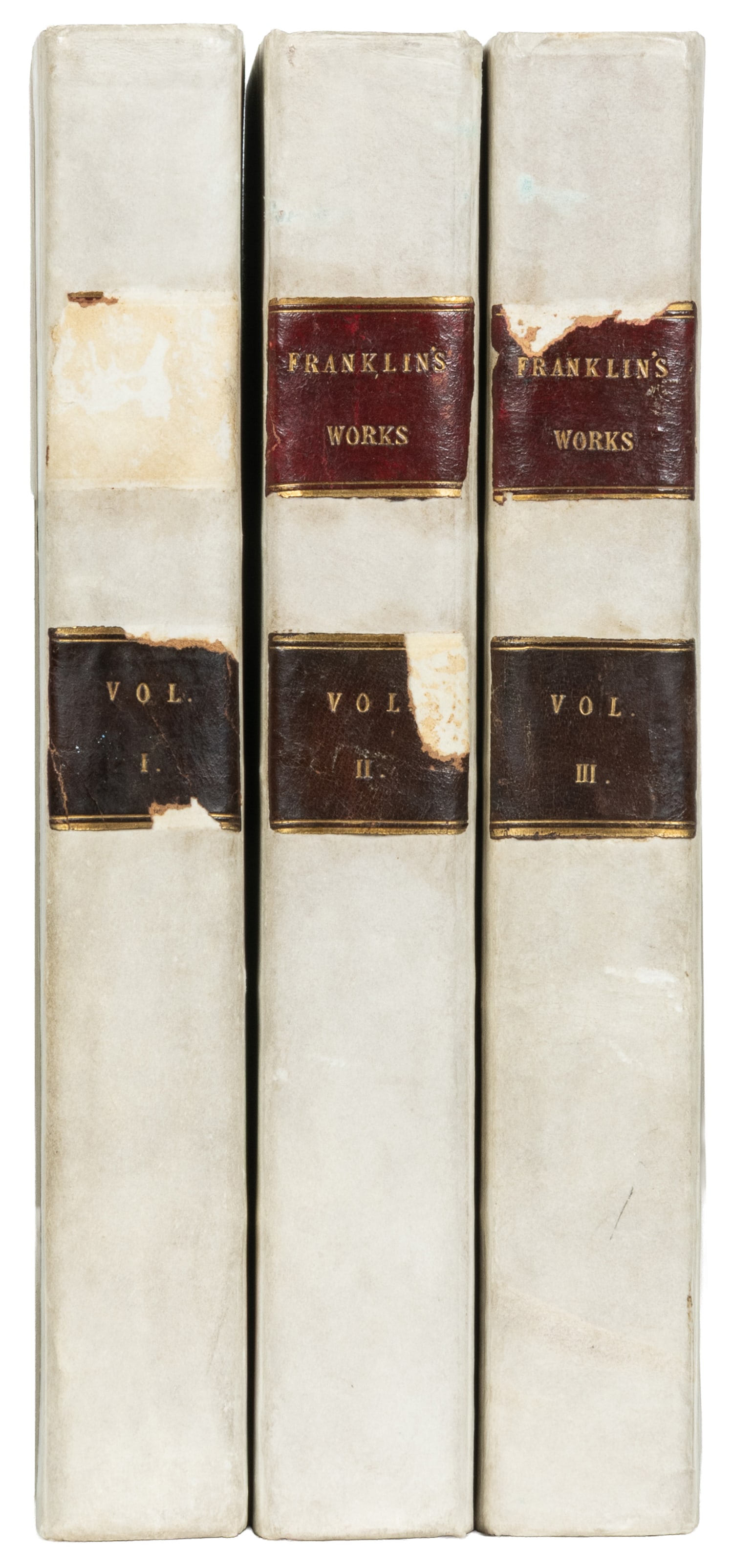 FRANKLIN, Benjamin (1706-1709). The Complete Works, in Philosophy, Politics, and Morals... London:: FRANKLIN, Benjamin (1706-1709). The Complete Works, in Philosophy, Politics, and Morals... London: Printed for J. Johnson and Longman, Hurst, Rees, and Orme, 1806. 8vos. Illustrated with portrait fron