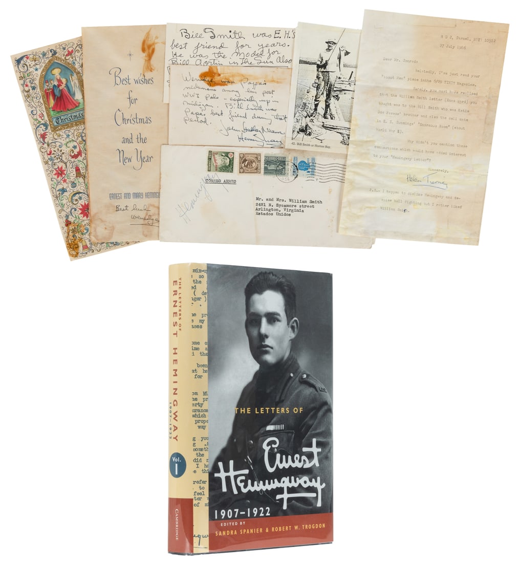 HEMINGWAY, Ernest (1899-1961). Signed Christmas Card and Related Archive. [V.p. ca. 1954-1992]. (1 of 3)