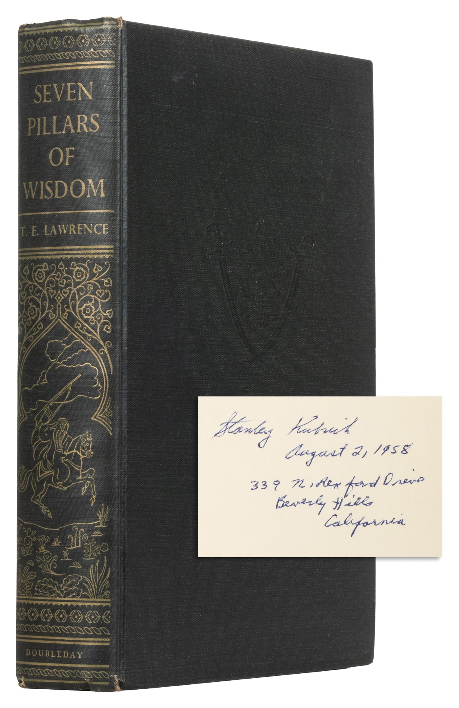[KUBRICK, Stanley (1928-1999), his copy]. LAWRENCE, T. E. (1888-1935). Seven Pillars of Wisdom. A (1 of 3)