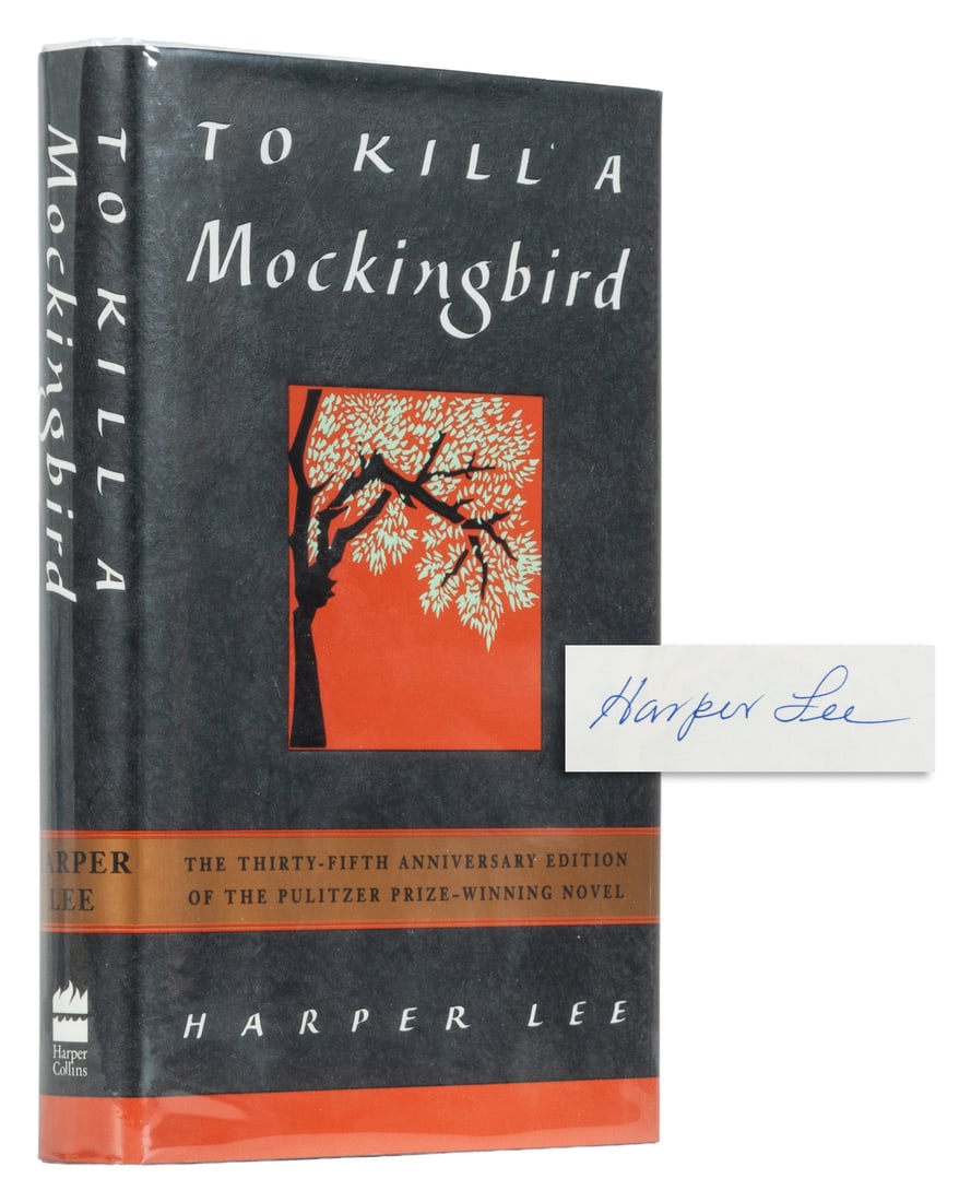 LEE, Harper (1926-2016). To Kill a Mockingbird. Thirty-Fifth Anniversary Edition. [New York:] Harper: LEE, Harper (1926-2016). To Kill a Mockingbird. Thirty-Fifth Anniversary Edition. [New York:] Harper Collins Publishers, [1995]. 8vo. 323, [3, blank] pp. Publisher's black cloth backstrip over black b