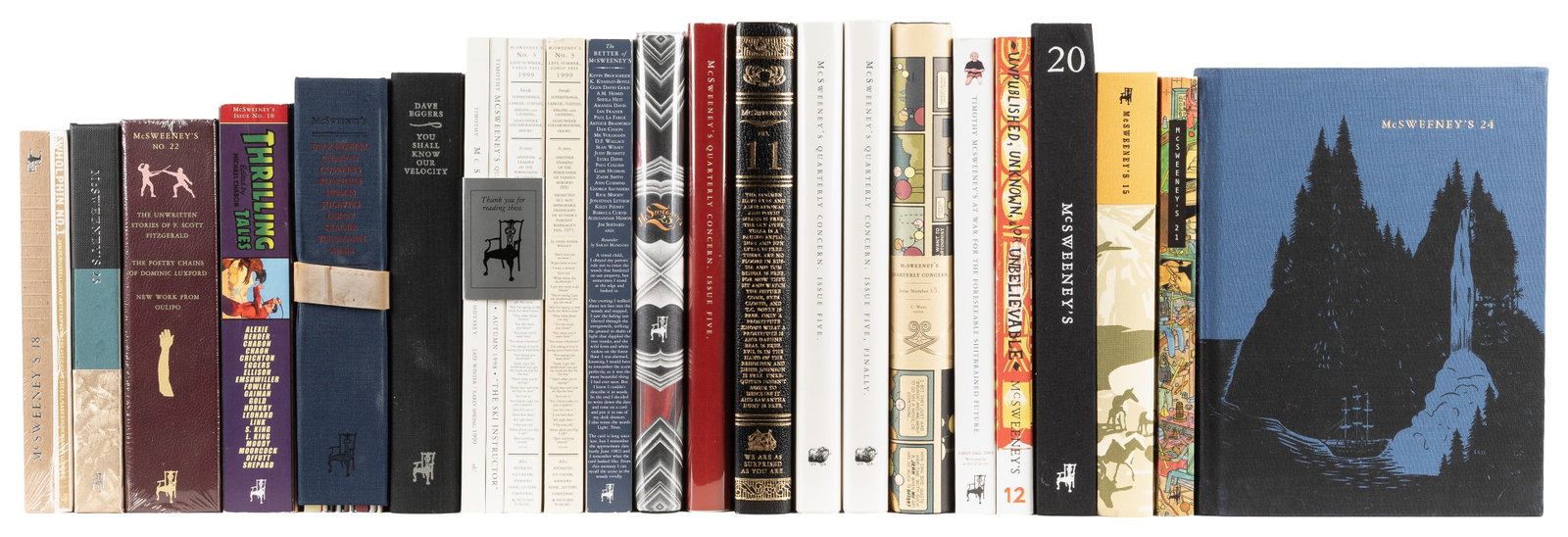 [LITERARY JOURNAL]. [EGGERS, Dave (b. 1970), editor]. Issues #1-#25 of McSweeney's Literary Journal,: [LITERARY JOURNAL]. [EGGERS, Dave (b. 1970), editor]. Issues #1-#25 of McSweeney's Literary Journal, Plus 3 Extras and 2 Duplicates. [San Francisco: McSweeney's Books, 1998-2007]. 8vos and 4tos. A tot