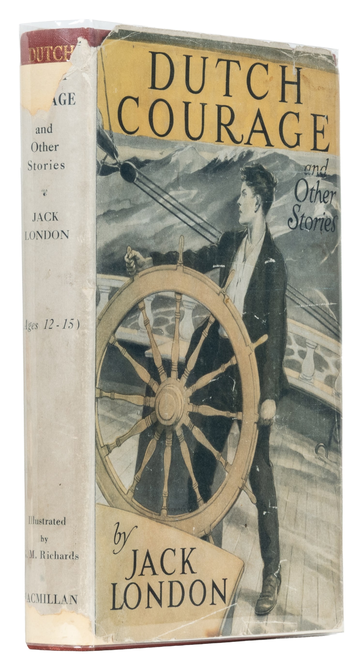 LONDON, Jack (1876-1916]. Dutch Courage and Other Stories. New York: The Macmillan Company, 1922.: LONDON, Jack (1876-1916]. Dutch Courage and Other Stories. New York: The Macmillan Company, 1922. 8vo. Illustrated with frontispiece portrait and seven plates. [xvi], 1-180 pp. Publisher's full red cl