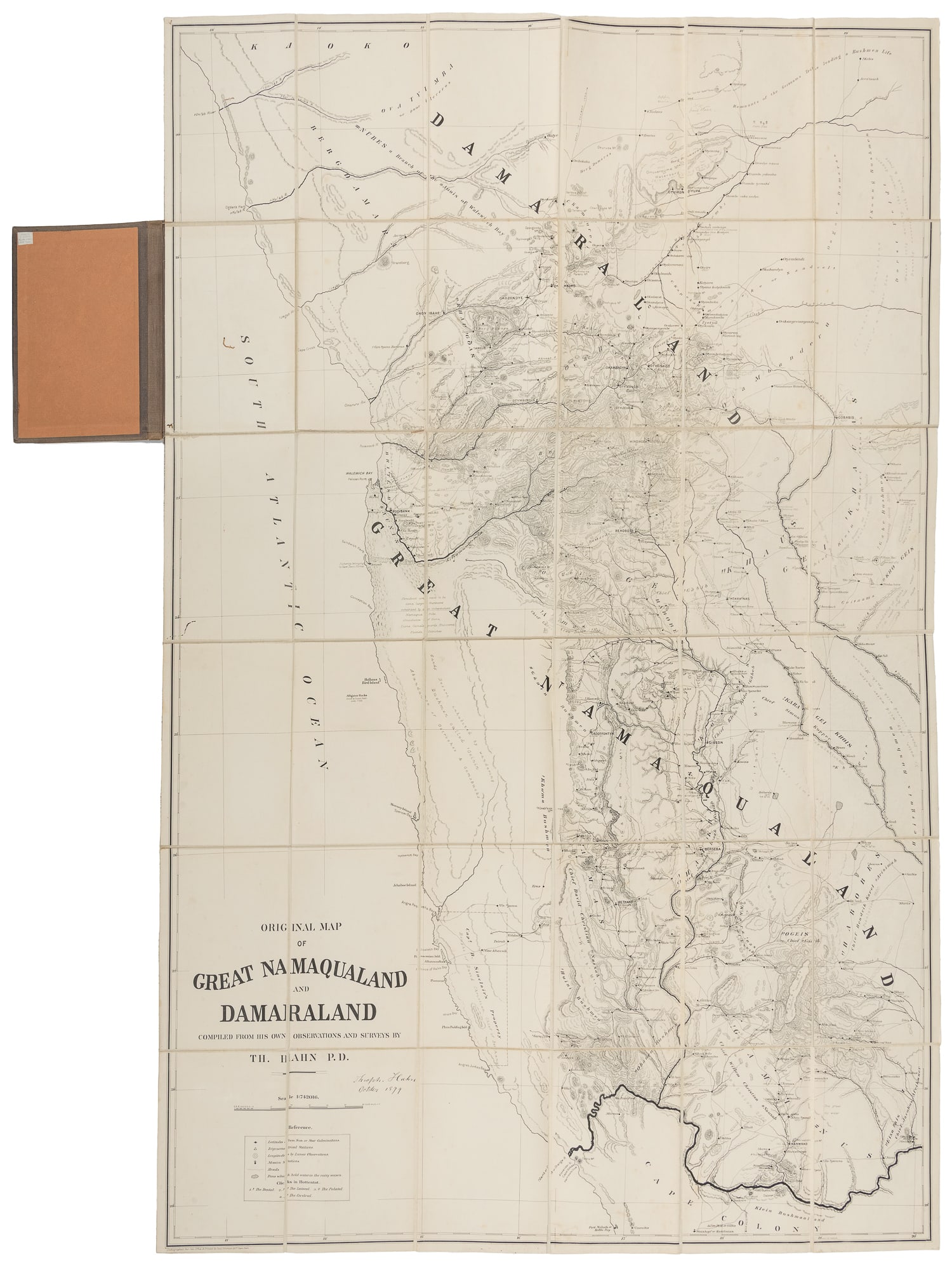 [MAPS]. HAHN, Johannes Theophilus (1842-1905). Original Map of Great Namaqualand and Damarland (1 of 2)