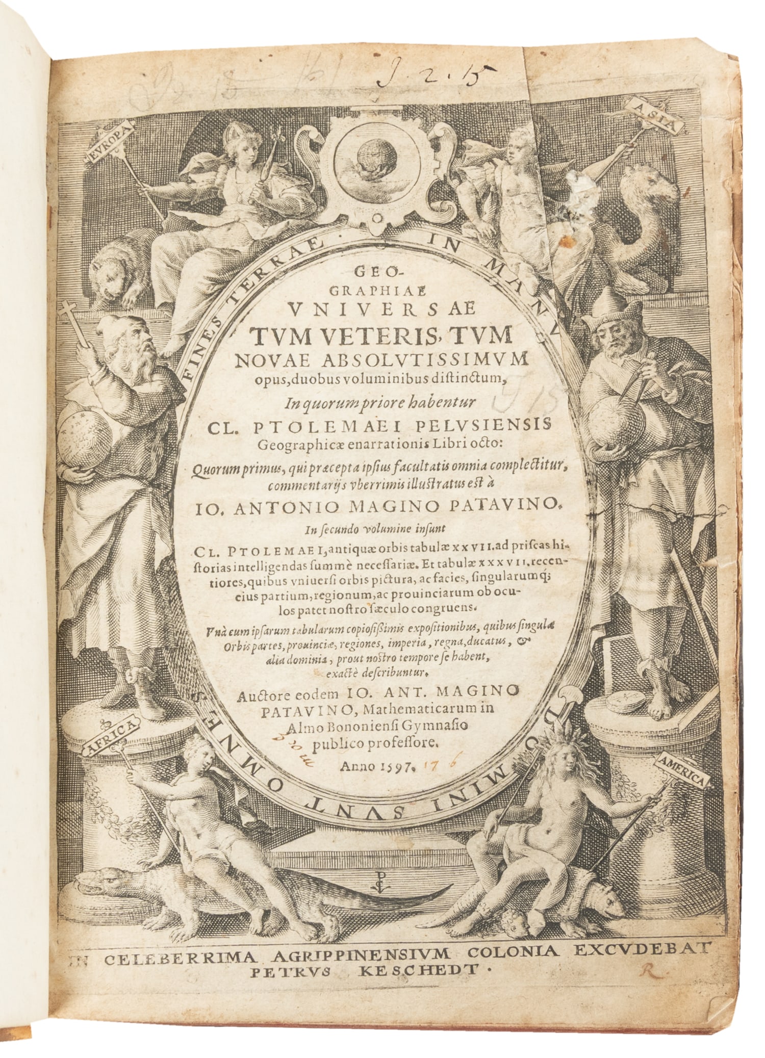[MAPS]. [PTOLEMY (ca. 100-170 CE)]. MAGINI, Giovanni Antonio (1555-1617). Geographiae universae tum (1 of 3)