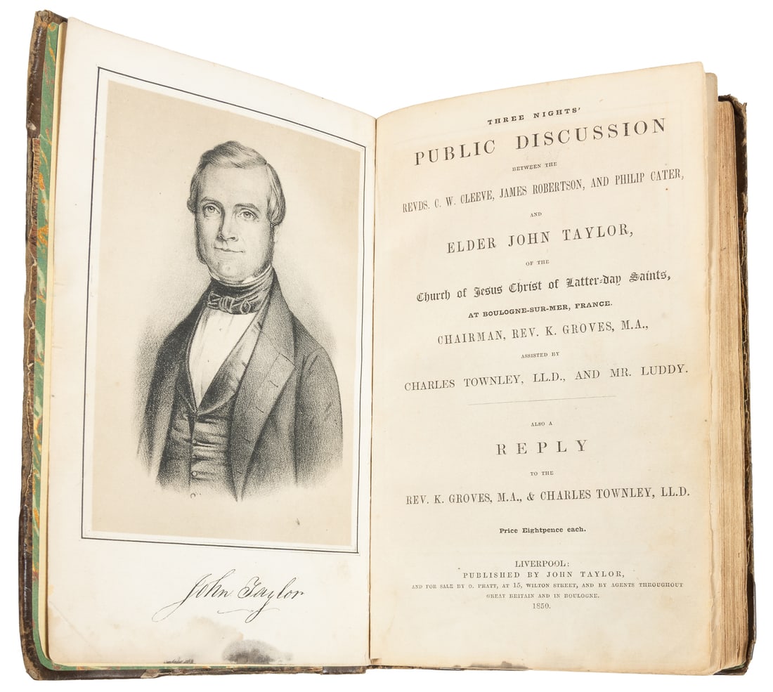 [MORMONS]. PRATT, Orson (1811-1881), et al. Volume I of The Seer [bound with:] Ten Early Printed: [MORMONS]. PRATT, Orson (1811-1881), TAYLOR, John (1808-1887), et al. Volume I of The Seer [bound with:] Ten Early Printed Mormon Pamphlets. [V.p., 1850-1879]. Sammelband of 8vos. in one volume. First