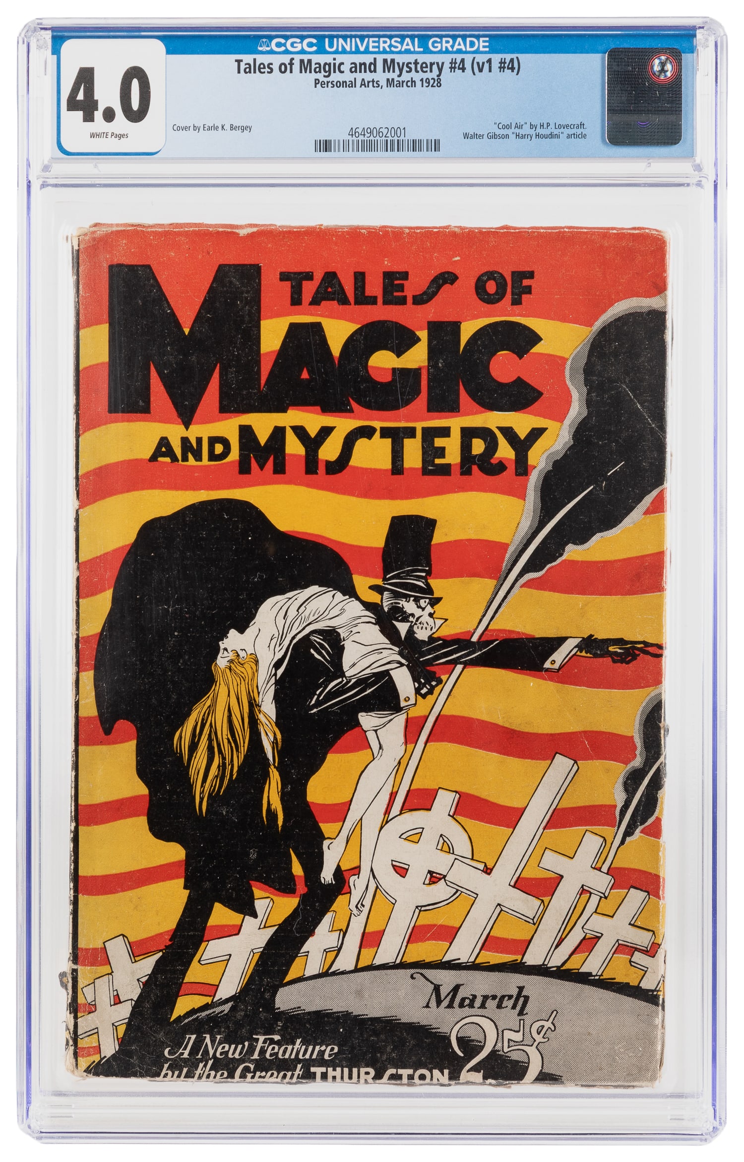 [PULPS]. [LOVECRAFT]. Tales of Magic and Mystery #4. Personal Arts, 1928. CGC 4.0. (1 of 1)