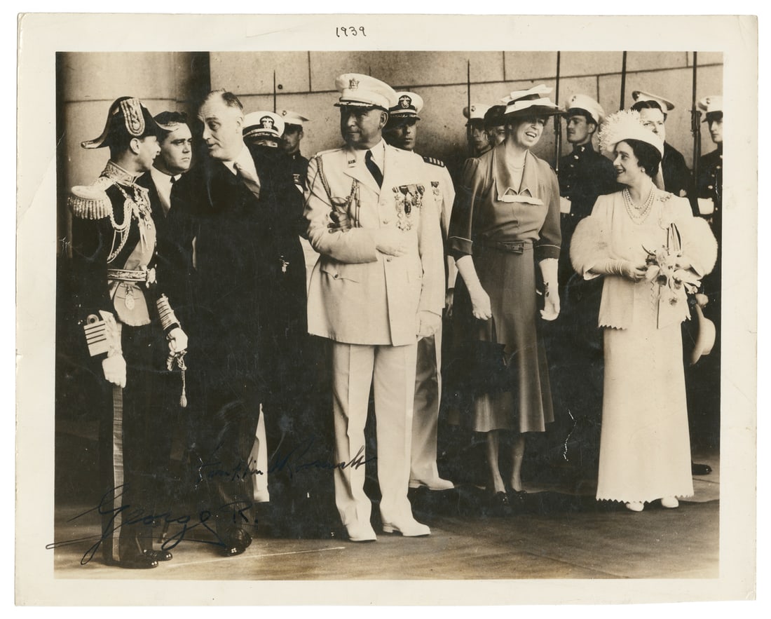 ROOSEVELT, Franklin Delano (1882-1945) and GEORGE VI, KING OF ENGLAND (1895-1952). Signed Photograph (1 of 1)