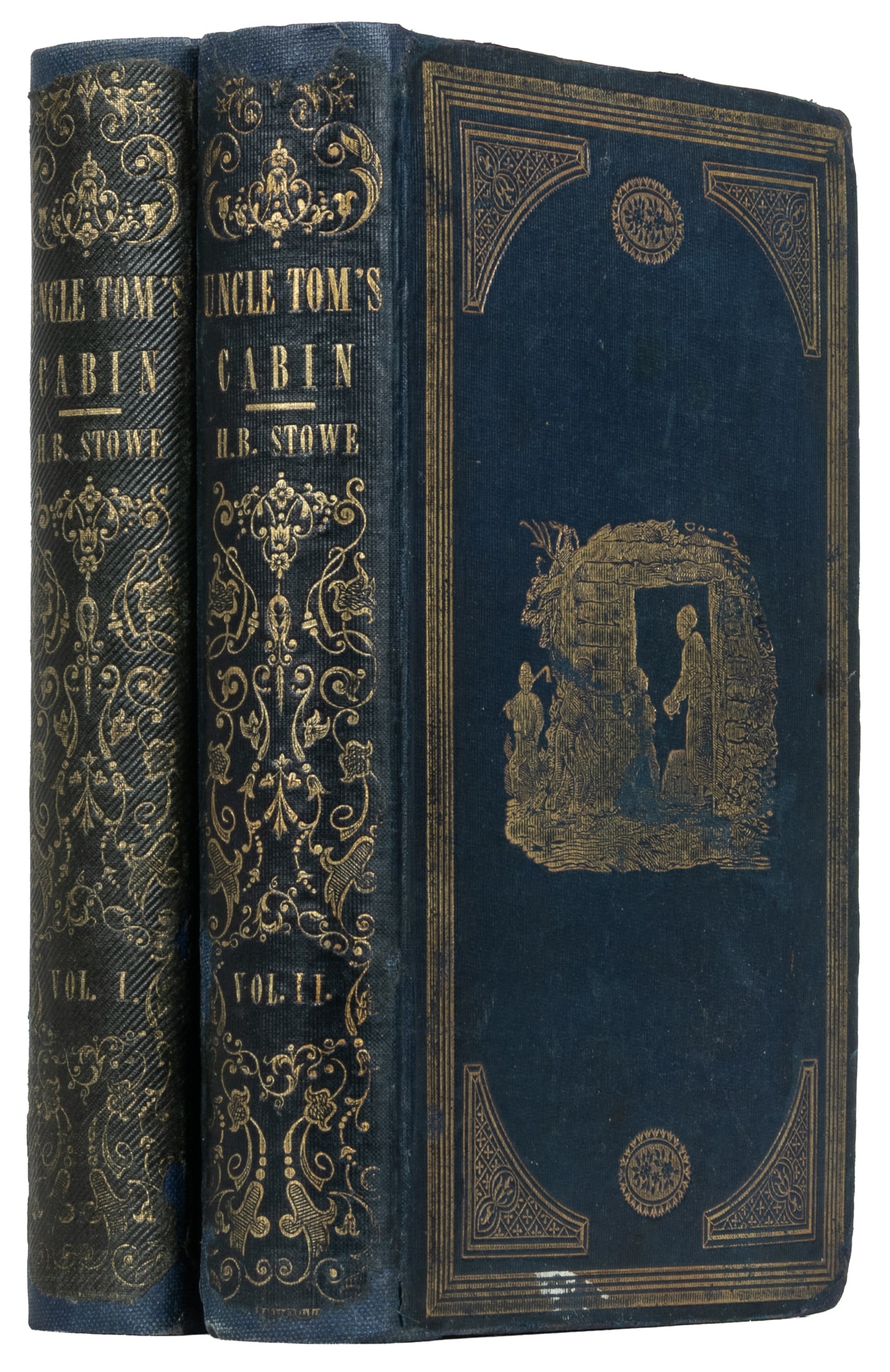 STOWE, Harriet Beecher (1811-1896). Uncle Tom's Cabin or, Life Among the Lowly. Boston: John P.: STOWE, Harriet Beecher (1811-1896). Uncle Tom's Cabin or, Life Among the Lowly. Boston: John P. Jewett & Co., 1852. 8vos. Each volume illustrated with three woodcut illustrations. Two volumes. [3, bla