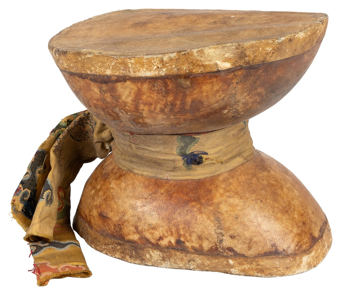 Tibetan Kapala Skull Drum. Circa 19th century. (1 of 3)