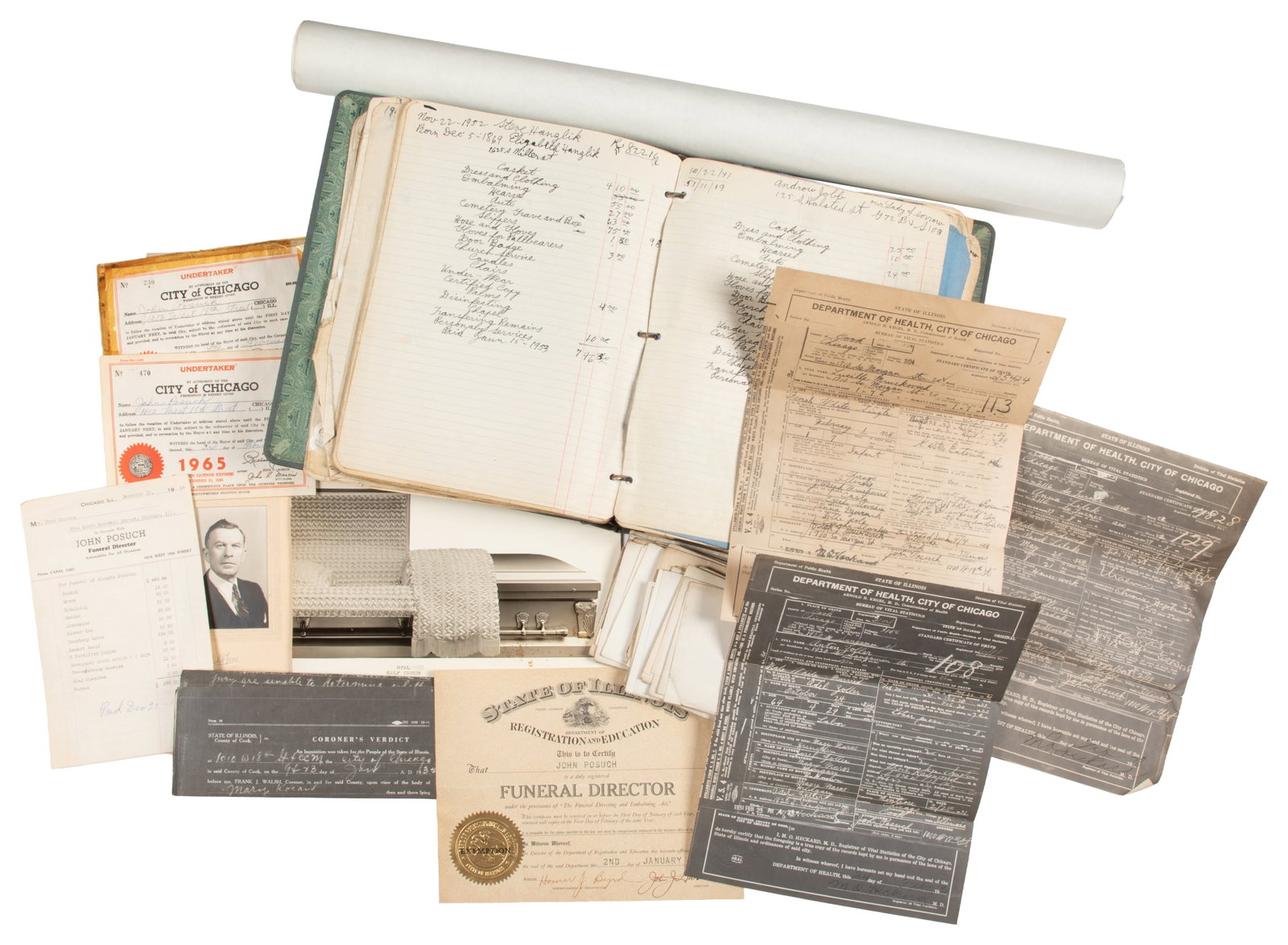 [FUNERALIA]. Archive of a Chicago funeral home director, 1910s-60s. (1 of 4)