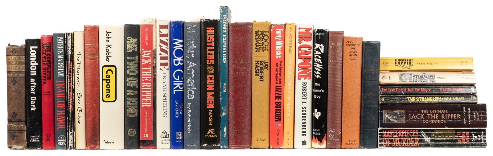 [CRIME]. Group of over 30 volumes on crime, murderers, prisons, etc. (1 of 2)