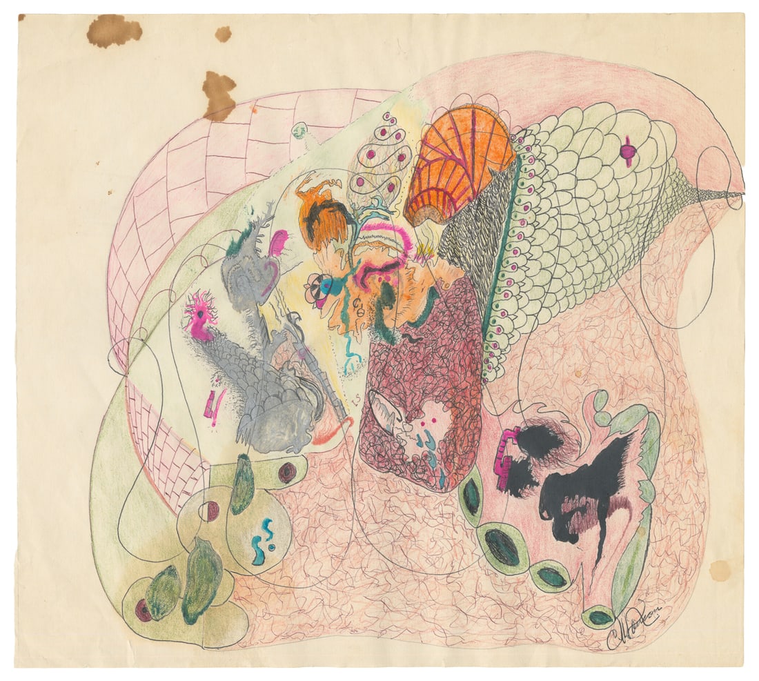 MANSON, Charles (1934 - 2017). Untitled abstract drawing. (1 of 2)