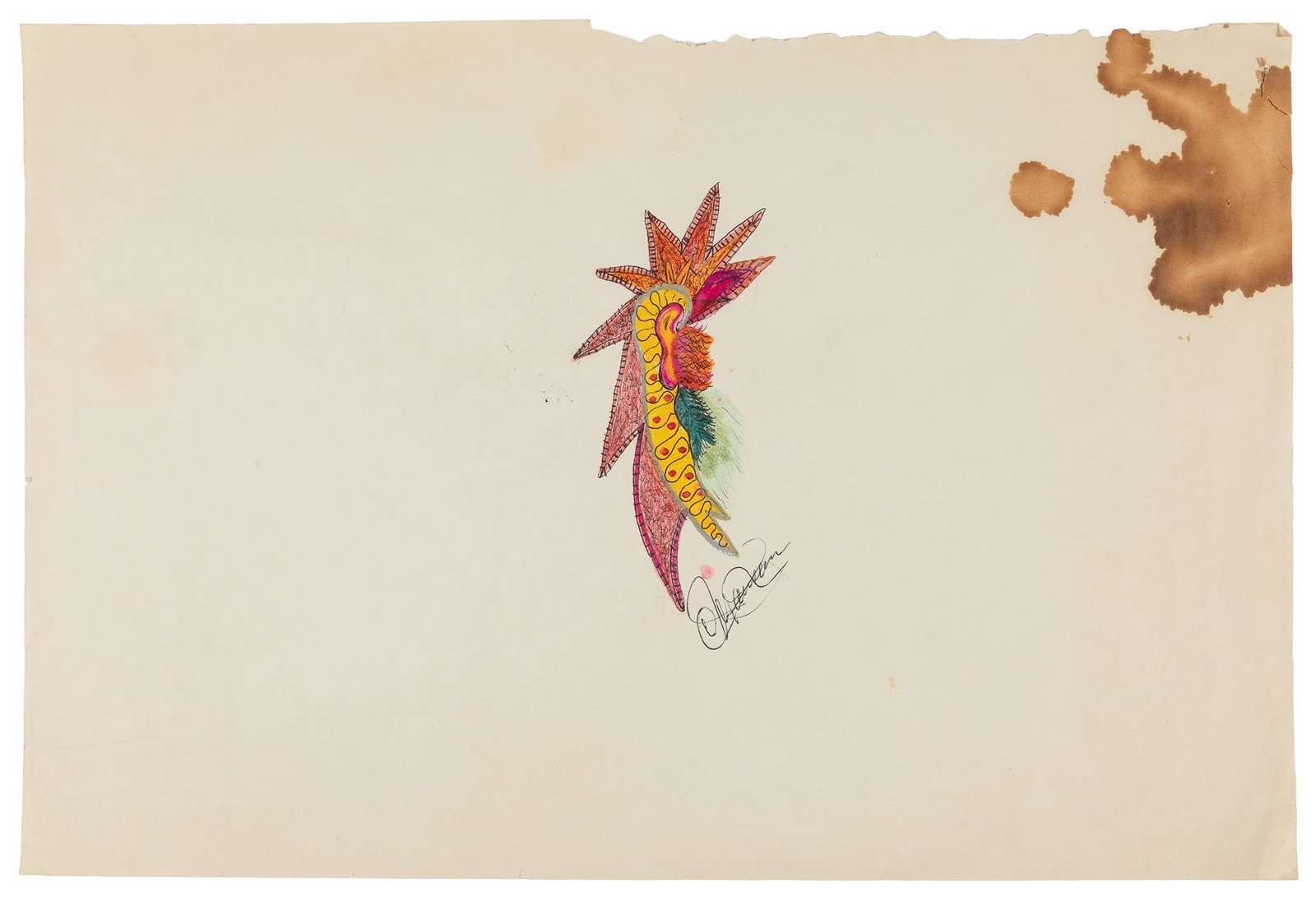 MANSON, Charles (1934 - 2017). Untitled abstract drawing. (1 of 2)