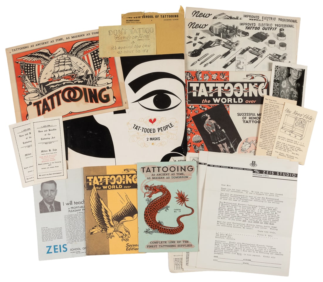 Small Tattoo Ephemera Archive. Mid-20th century. (1 of 2)
