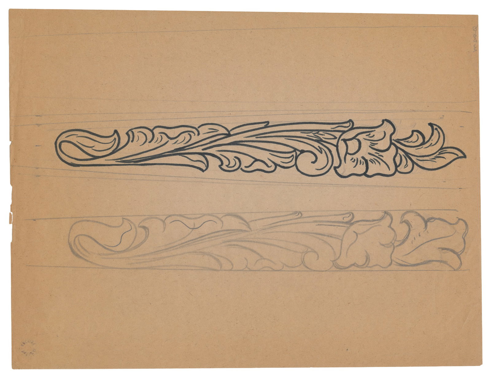 MARQUAND, Fred (American, 1905-1988). Floral Scrollwork Flash Designs. [Washington], mid 20th (1 of 1)